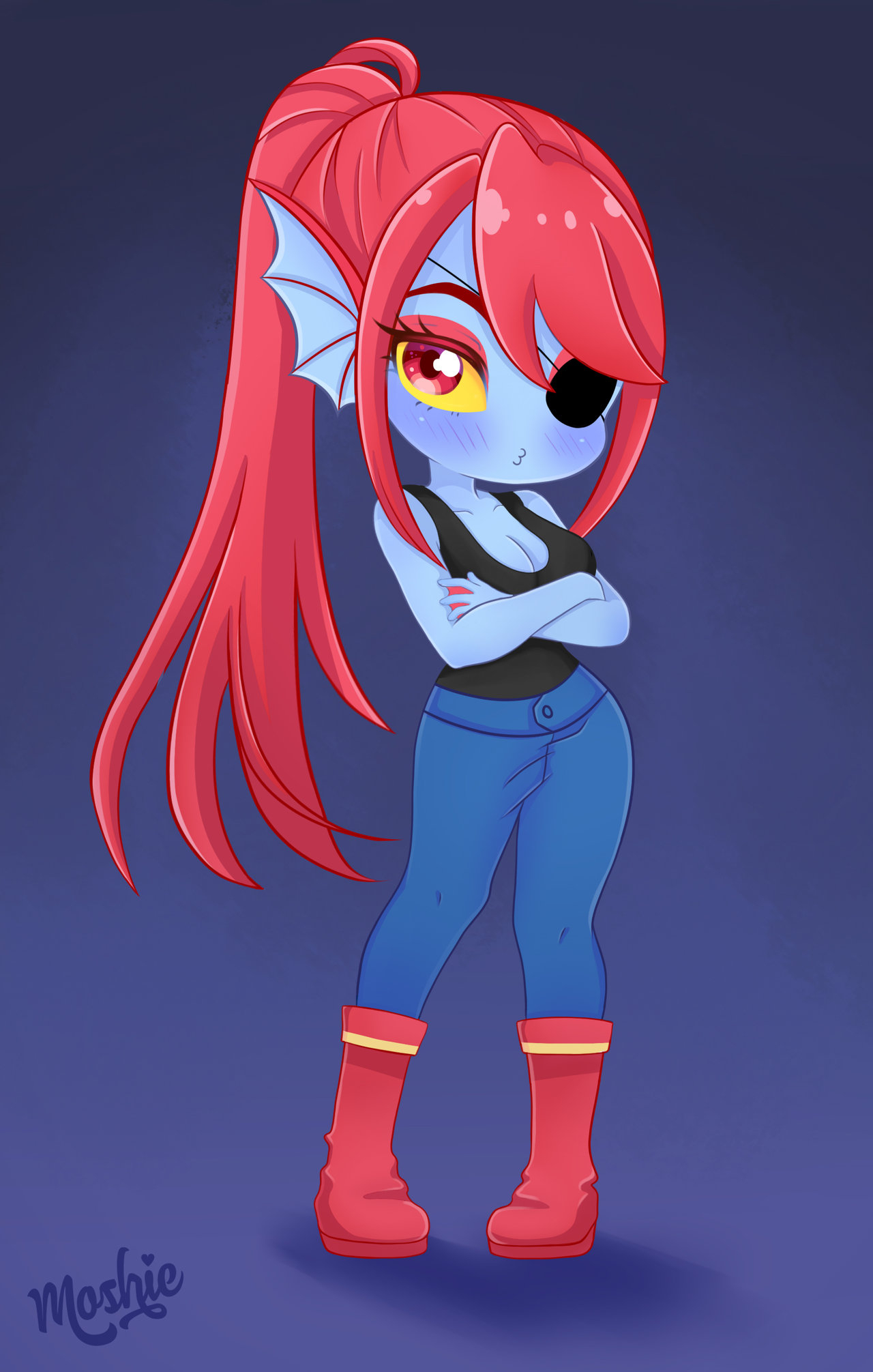 1280x2011 Does anyone else think Undyne is a little bit tsundere? I drew her like that : r/Undertale