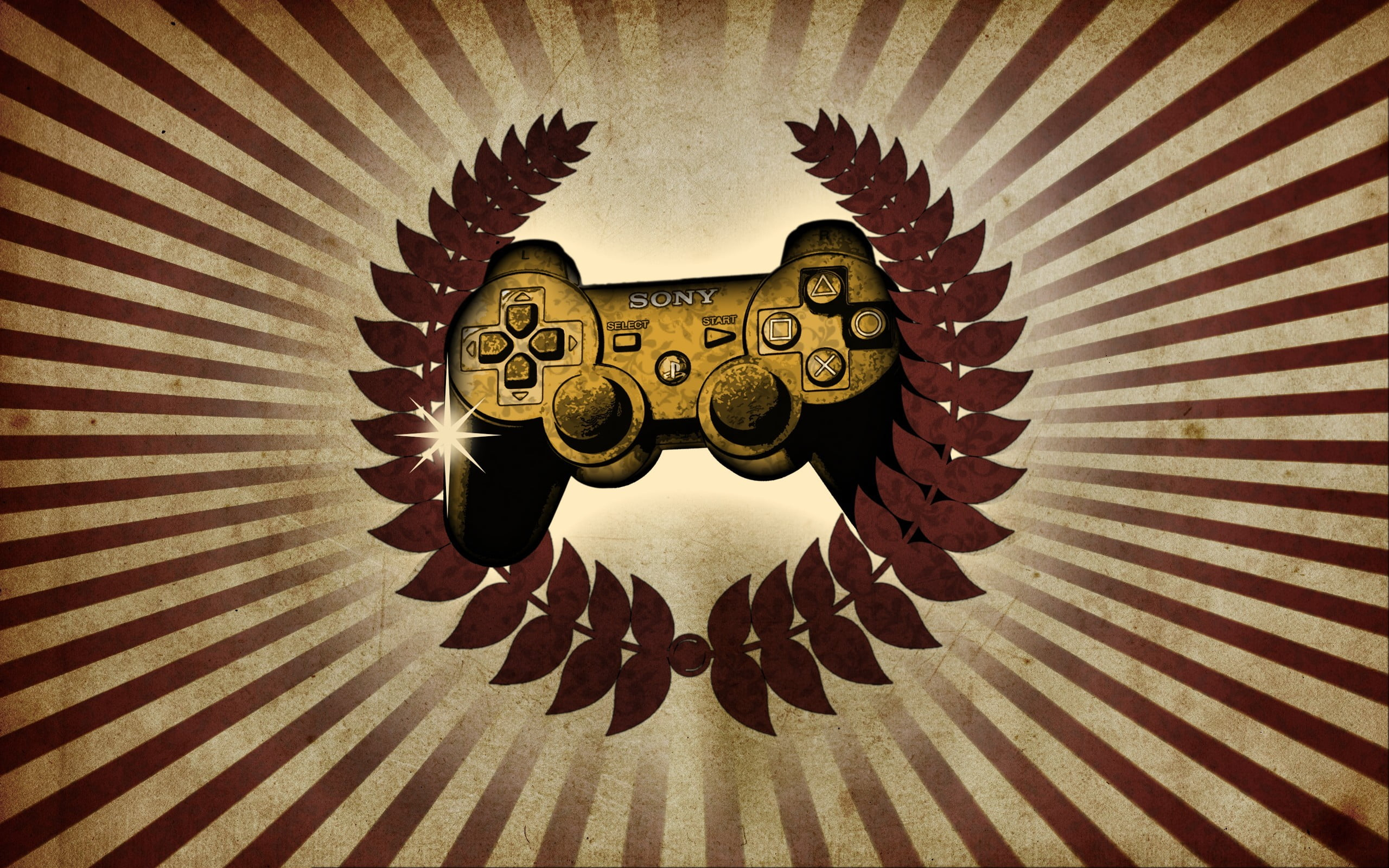 2560x1600 Gold game pad controller, Sony, PlayStation, video games, PlayStation 3 HD wallpaper