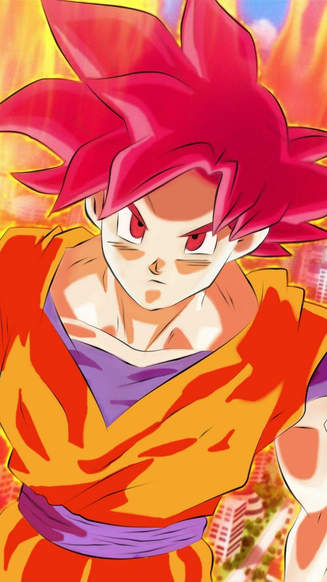 1080x1920 Goku Super Saiyan God iPhone Wallpapers