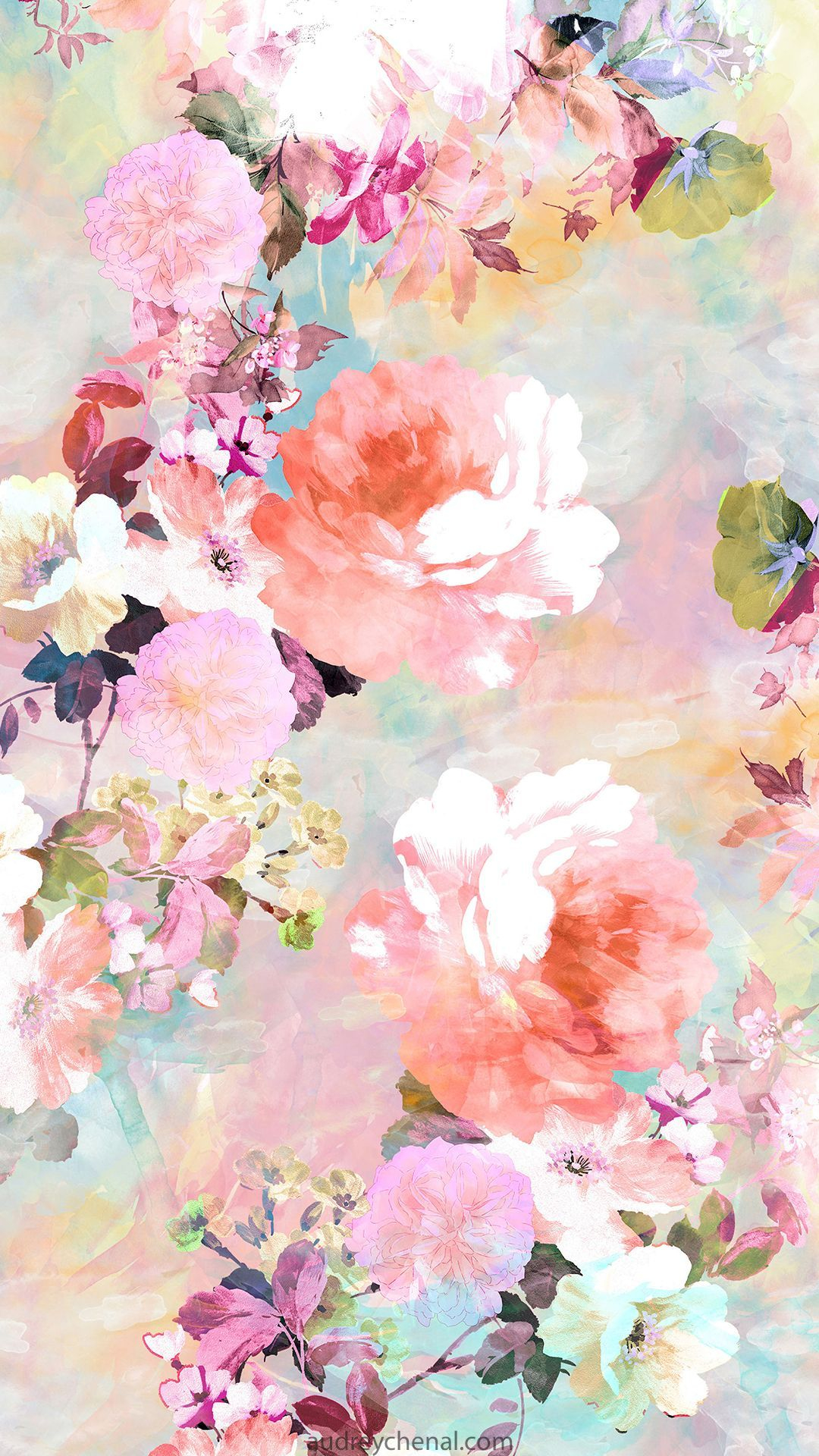 1080x1920 Pastel Watercolor Floral Wallpapers Top Free Pastel Watercolor Floral Backgrounds