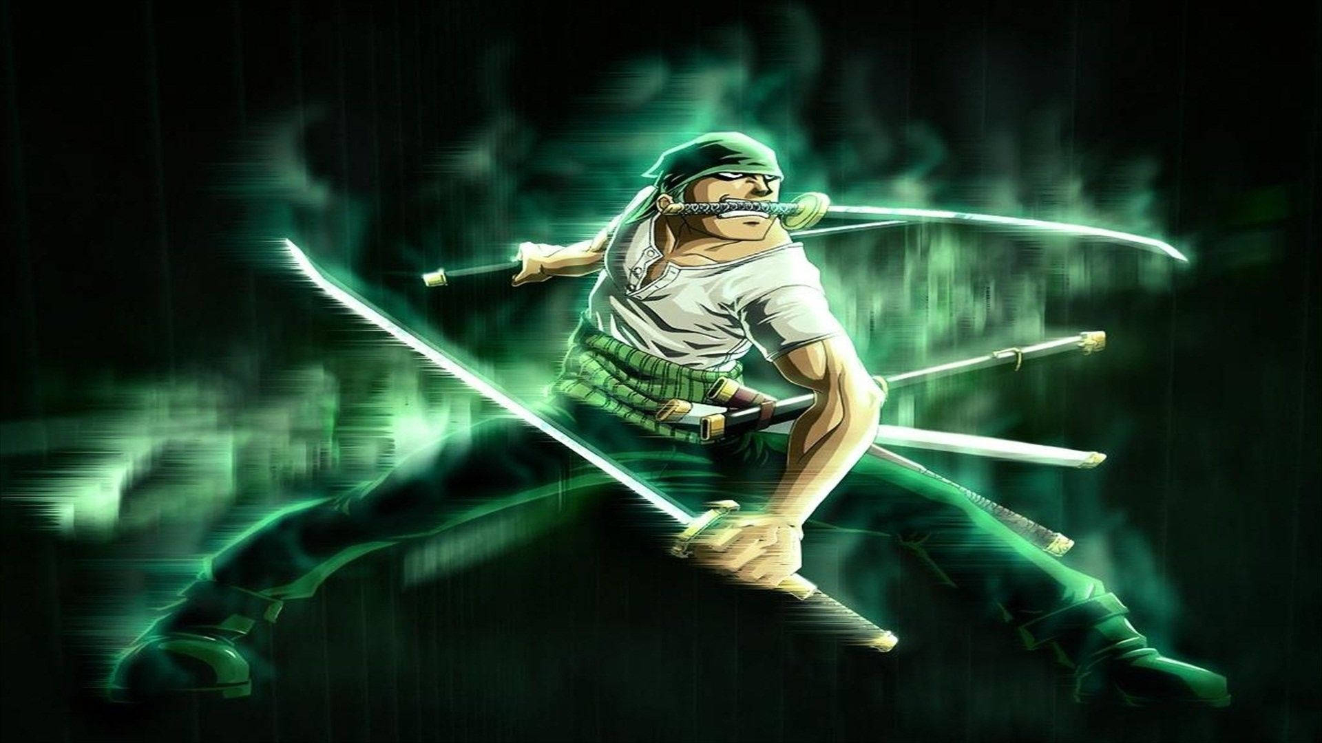 1920x1080 Download One Piece Zoro With Green Aura Wallpaper