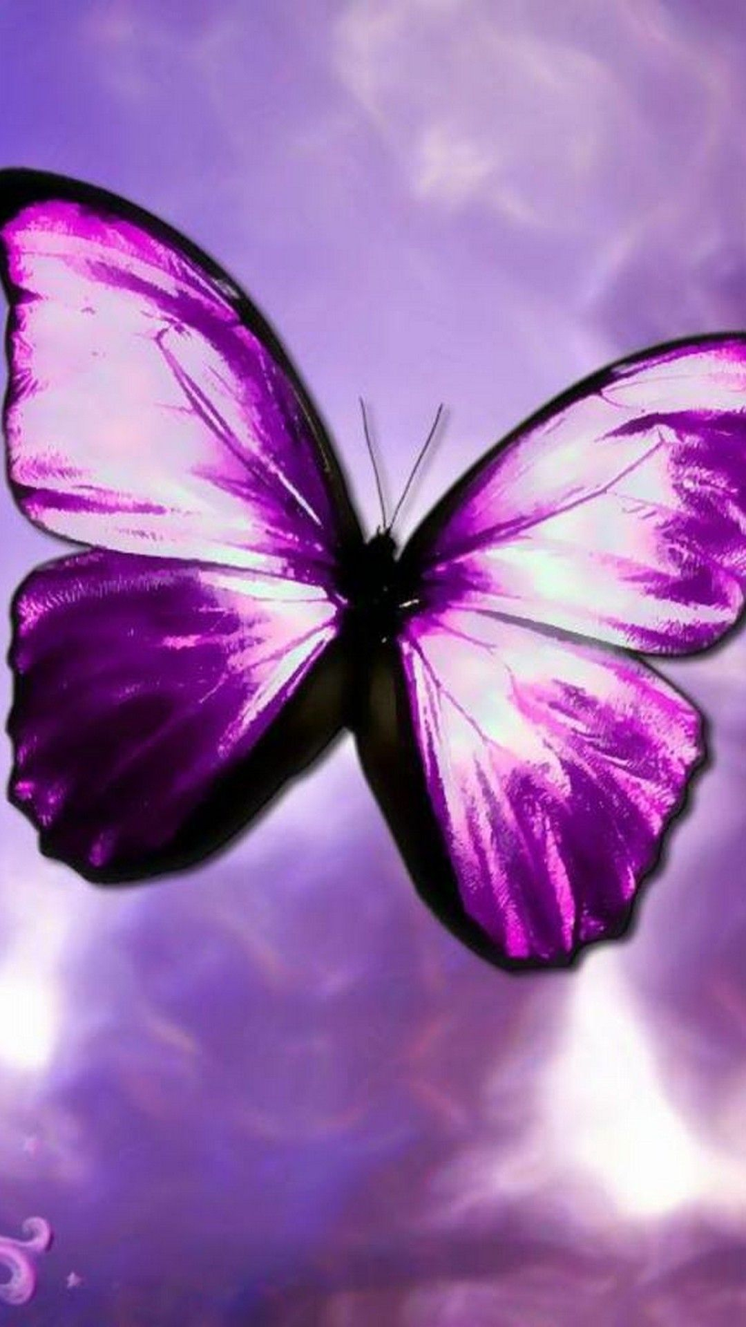 1080x1920 Purple Butterflies Wallpapers