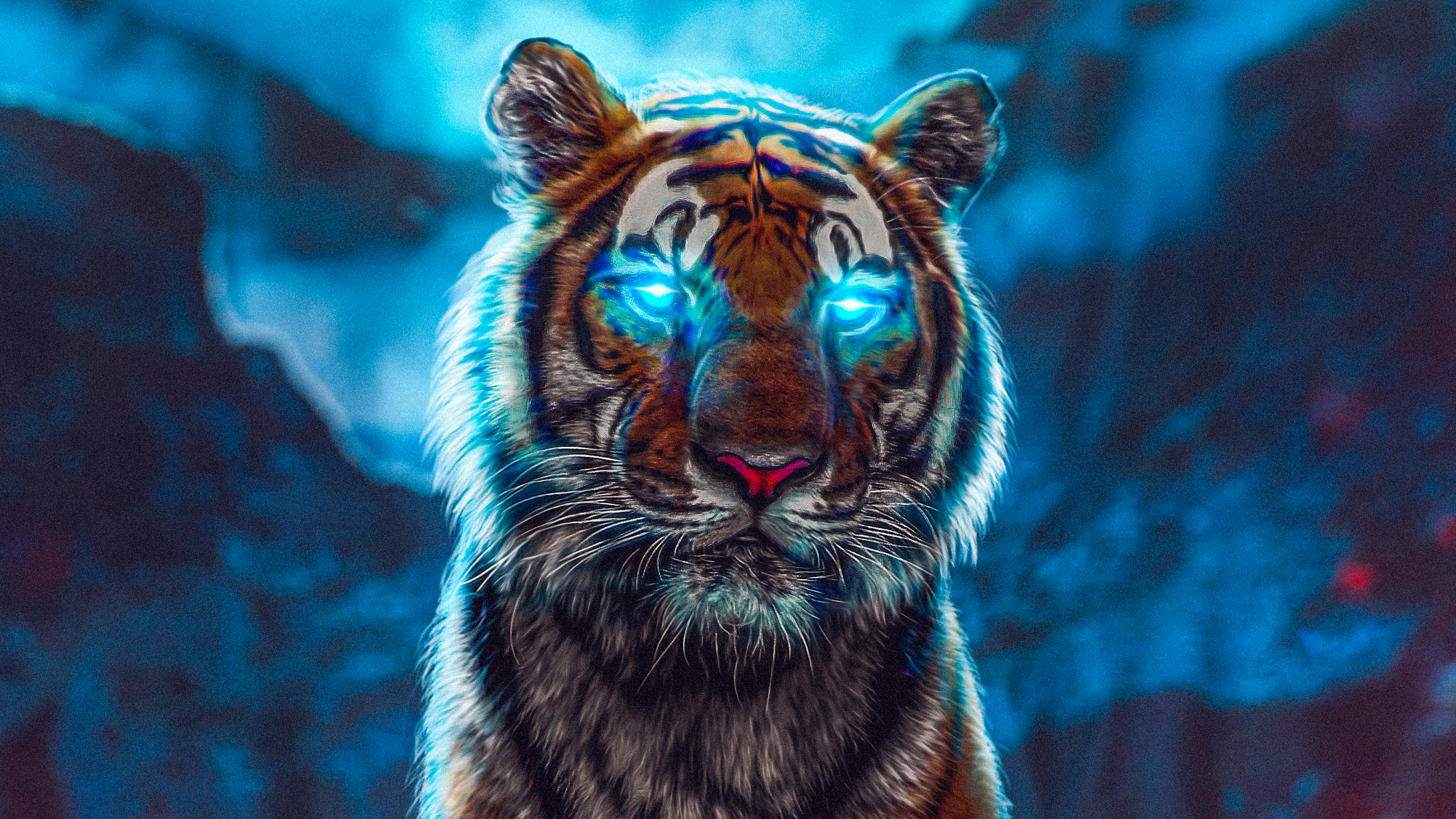 3331x1874 Tiger Glowing Eyes, HD Artist, 4k Wallpapers, Images, Backgrounds, Photos and Pictures