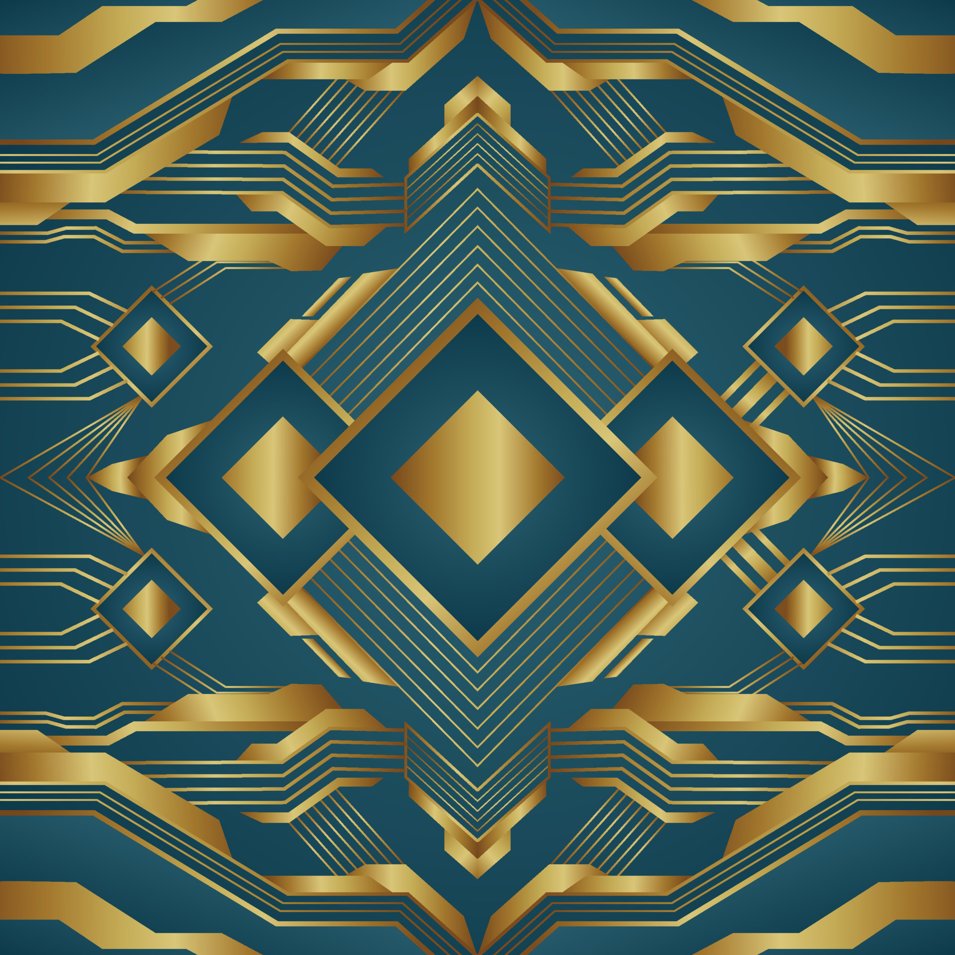 1920x1920 Background of Art Deco in Royal Blue and Gold 5442549 Vector Art