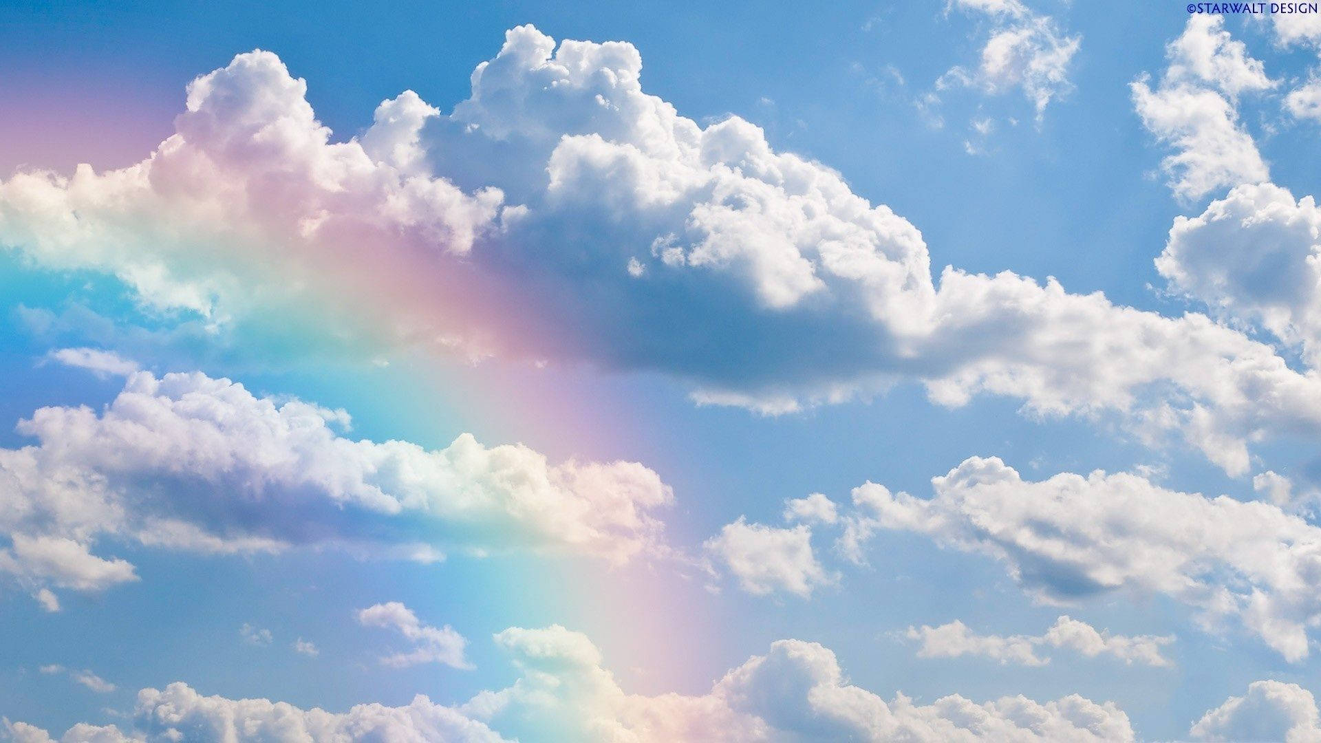 1920x1080 Download Aesthetic Clouds With Rainbow Wallpaper