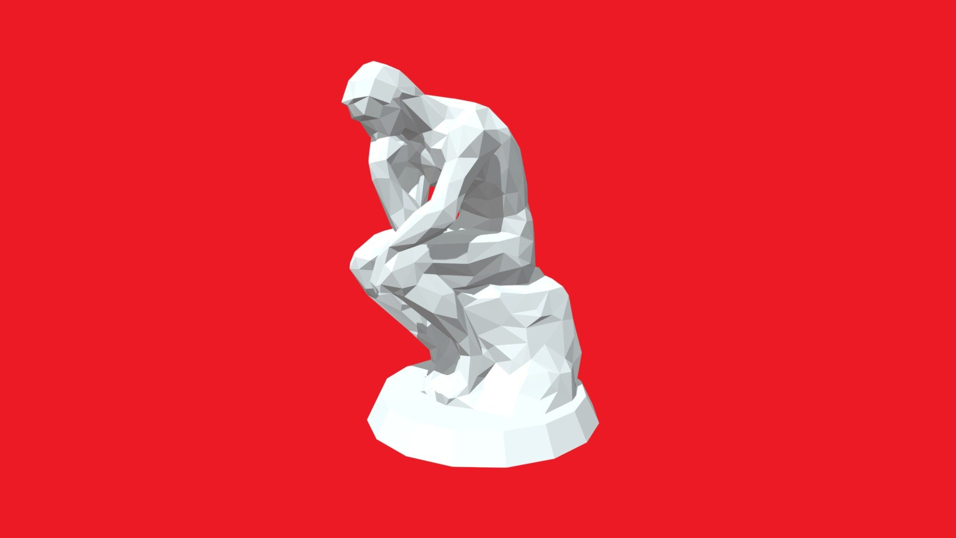 1920x1080 The Thinker Low Poly Stylized 3D model by Andrey Sannikov (@ritordp) [372a76d