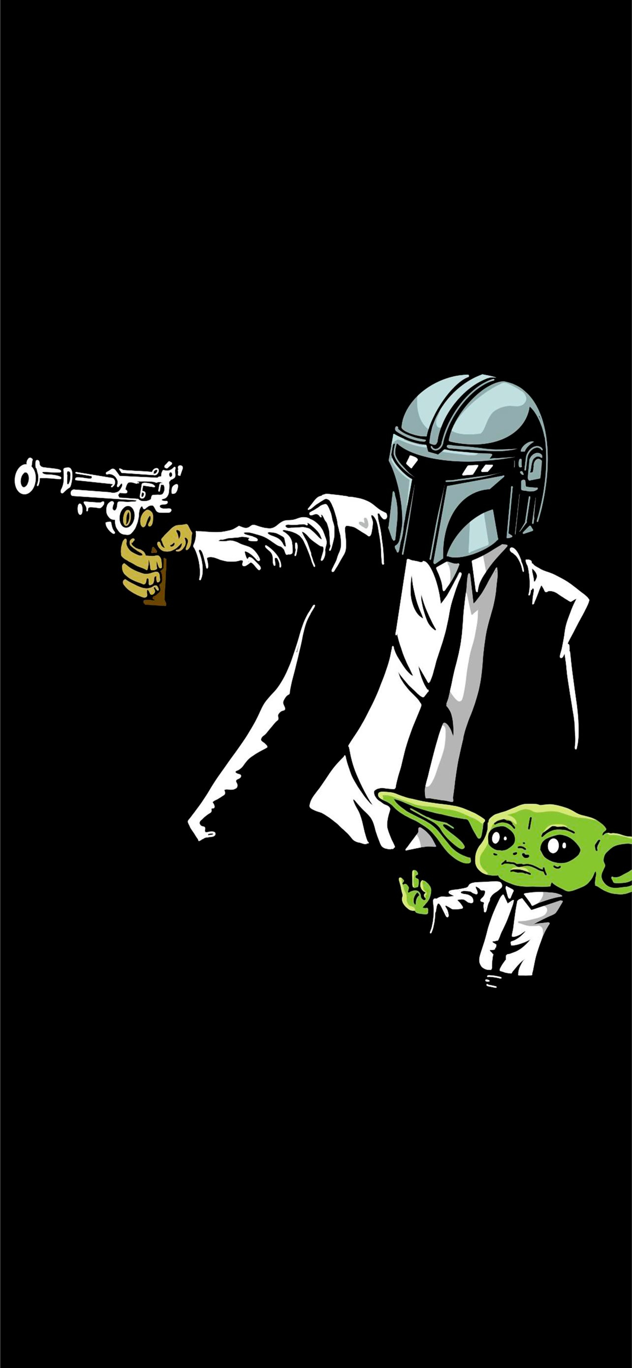 1284x2778 Pulp Fiction Mandalorian Style Amoledbackgrounds iPhone Wallpapers Free Download