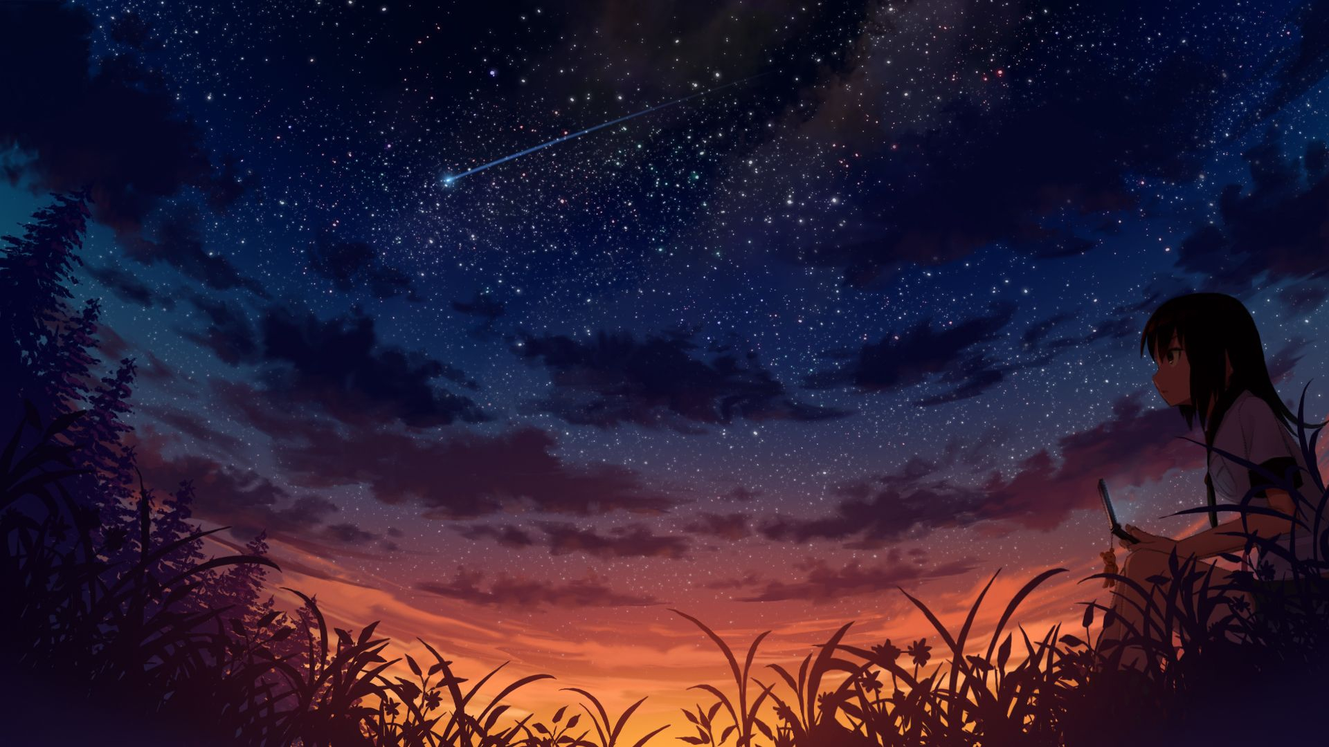 1920x1080 Starry Night Anime Wallpapers Top Free Starry Night Anime Backgrounds