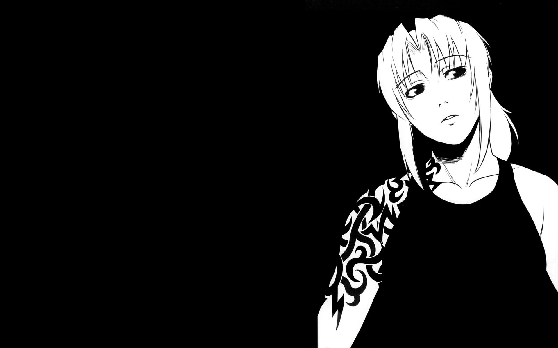 1920x1200 Person with black tank top illustration, Revy, Black Lagoon, black, anime HD wallpaper