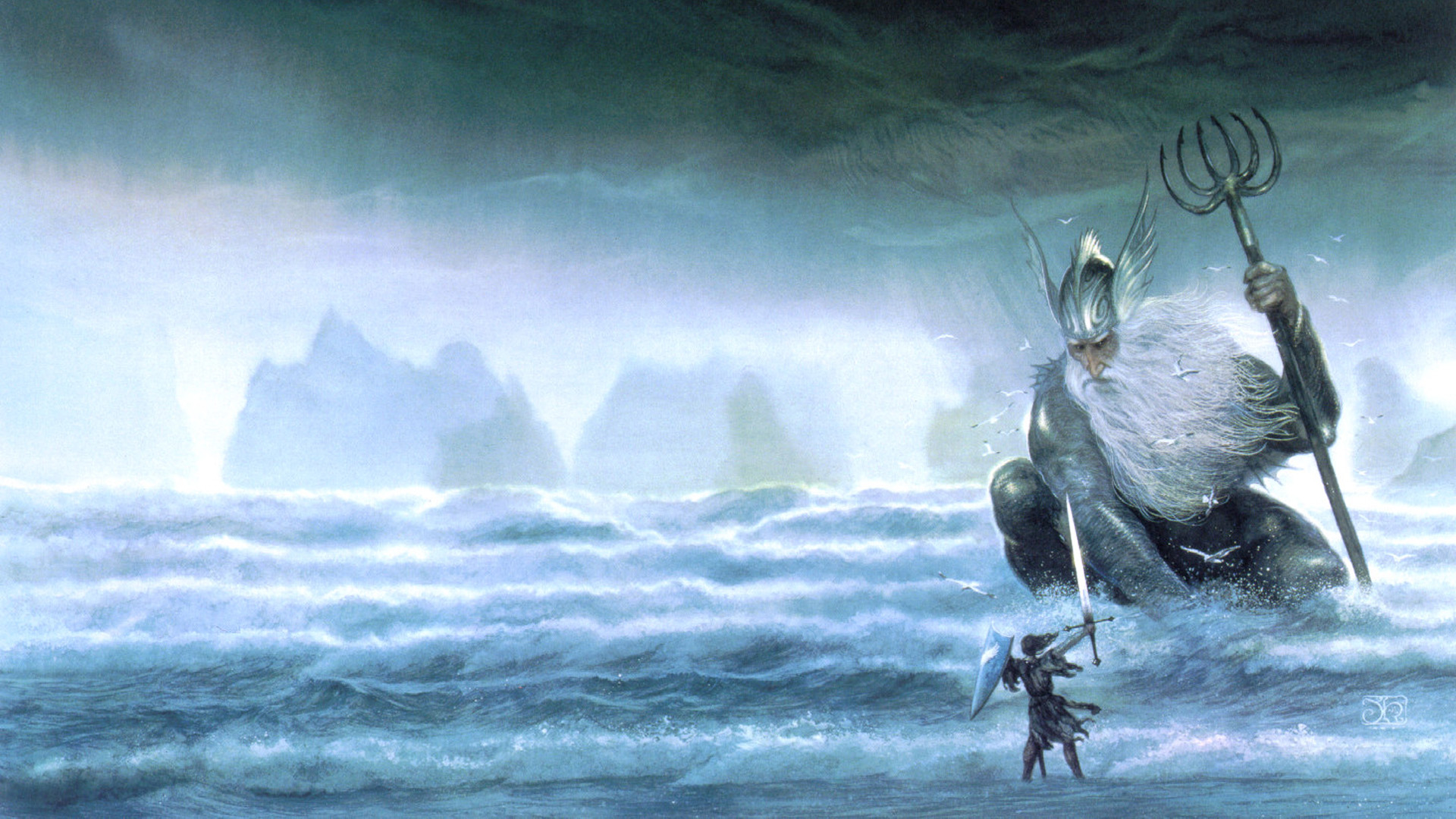 1920x1080 Wallpaper : fantasy art, sea, vehicle, artwork, J R R Tolkien, ghost ship, John Howe, The Silmarillion, ocean, screenshot, computer wallpaper, wind wave nikolaslimao 259703 HD Wallpapers