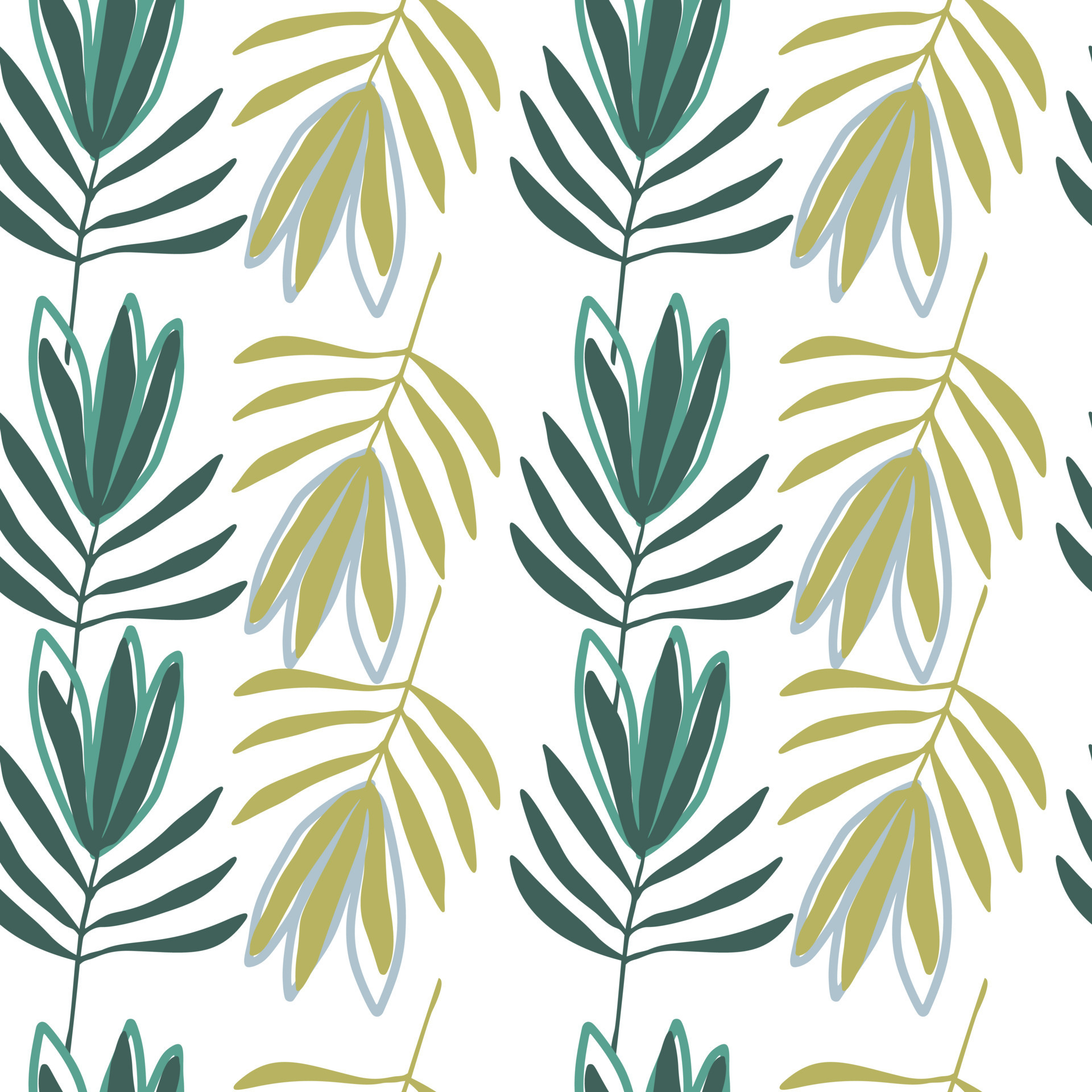1920x1920 Tropical flowers seamless pattern. Tropical palm leaves wallpaper. 8469162 Vector Art