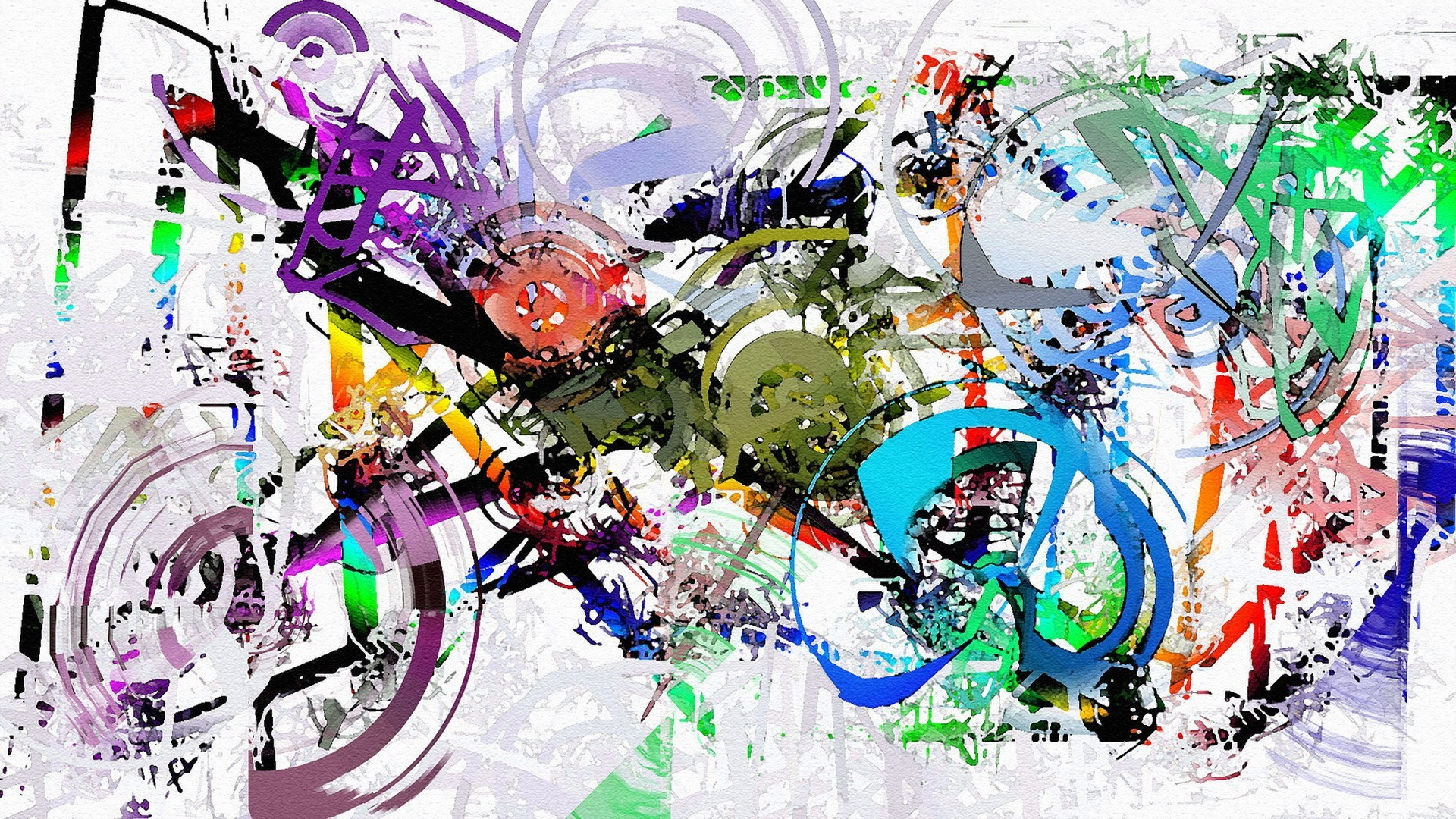 1920x1080 Wallpaper : px, abstract, artwork, circle, colorful, lines, motorcycle, paint splatter, painting, white background wallhaven 1036618 HD Wallpapers