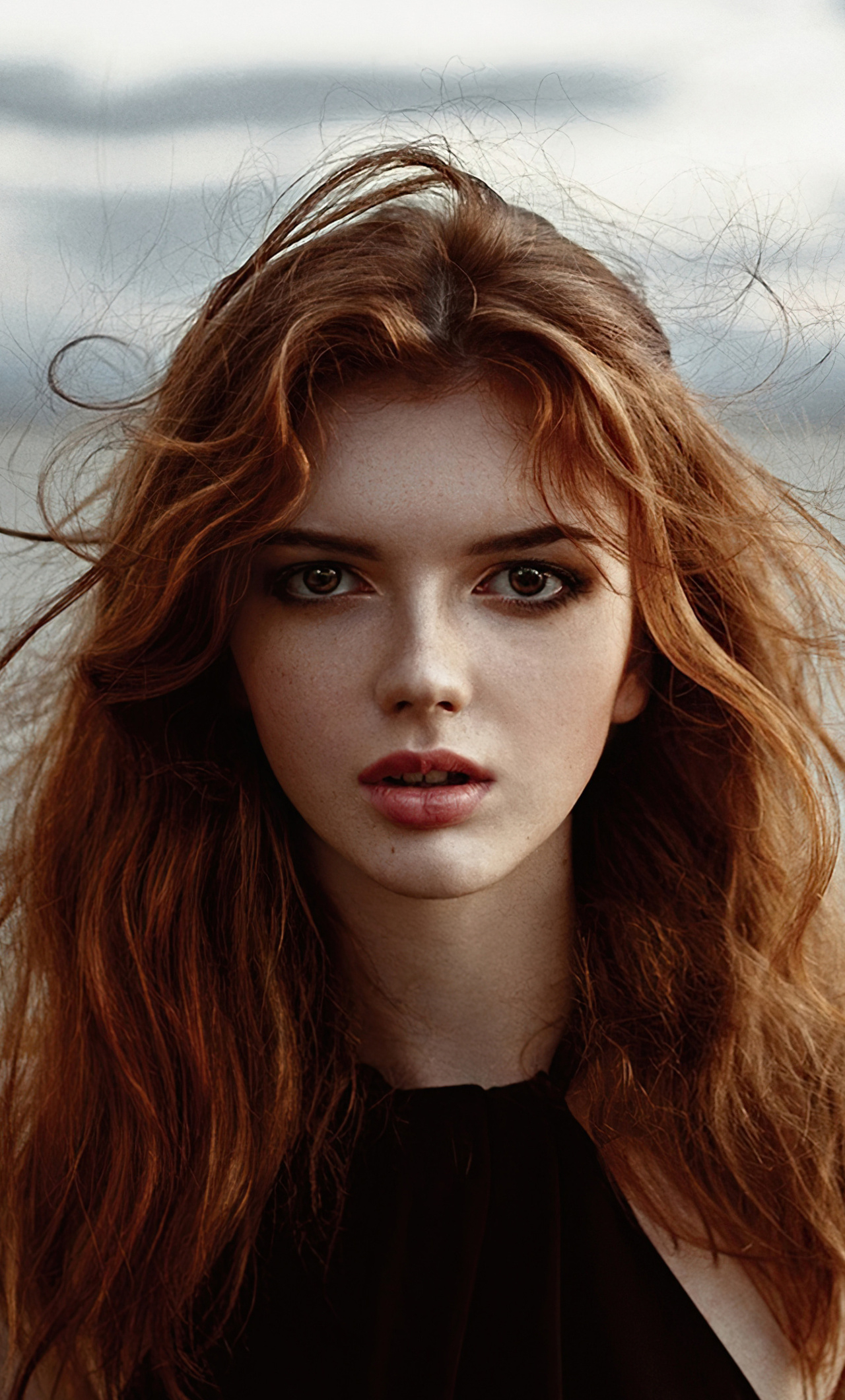 1280x2120 Redhead Model Wavy Hair Looking Directly iPhone 6+ HD 4k Wallpapers, Images, Backgrounds, Photos and Pictures