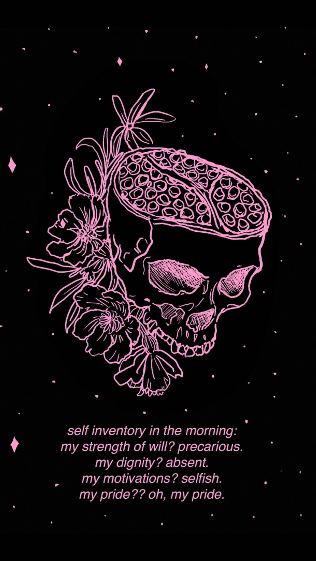 1080x1920 Download Witchy Aesthetic Pink Skull Wallpaper