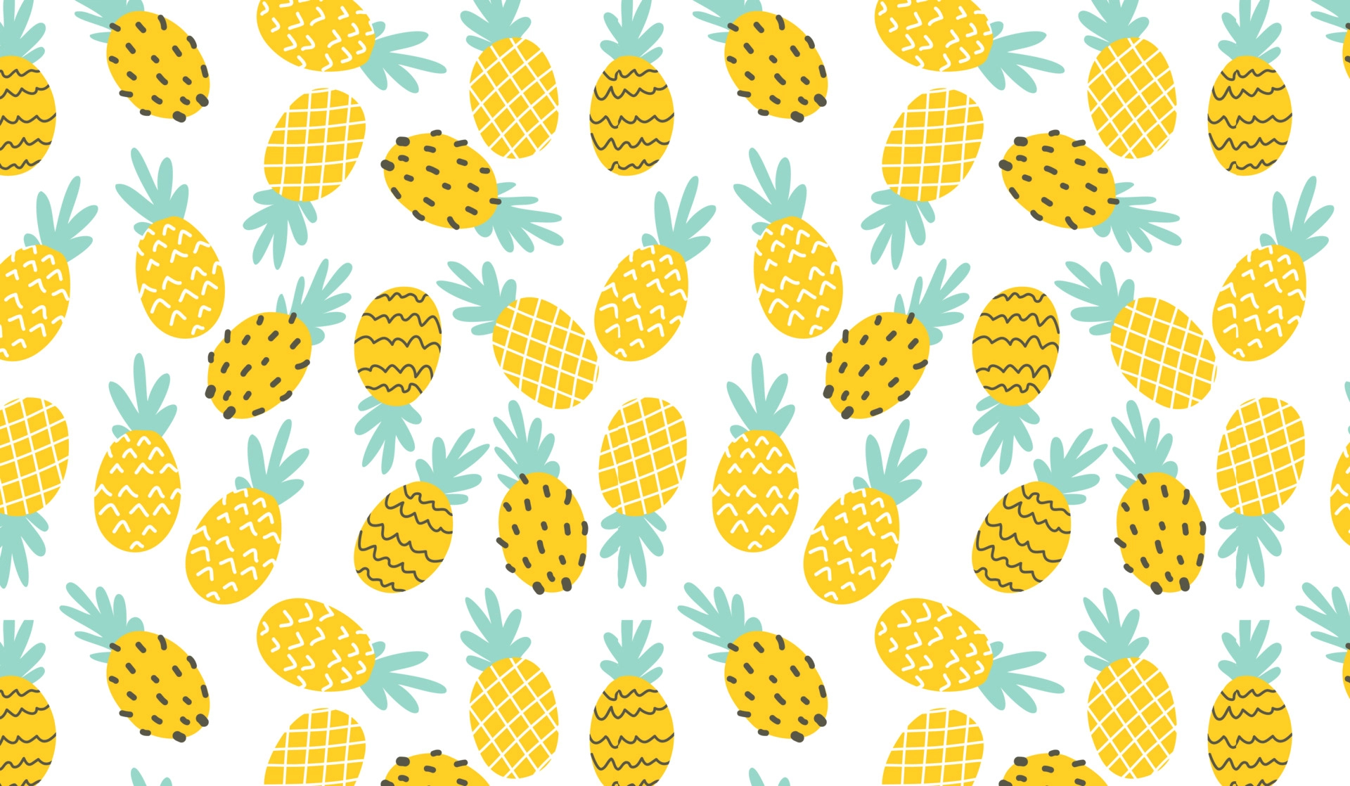 1920x1118 Ripe Yellow Pineapple Wallpaper For Phone. Pineapple Vector Illustration Pattern On Isolated White Background. 3584336 Vector Art