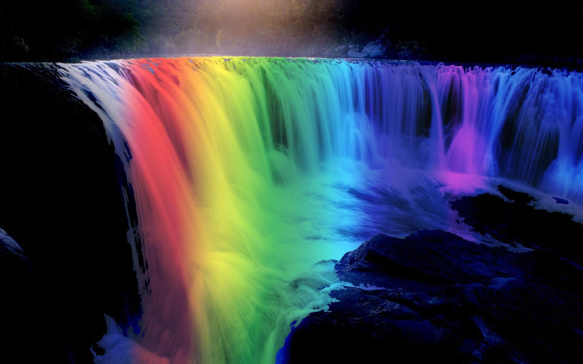1920x1200 Rainbow Waterfall Wallpapers