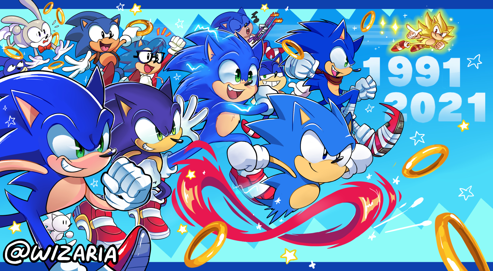 2048x1129 Sonic the Hedgehog HD Wallpaper by Wizzzaria