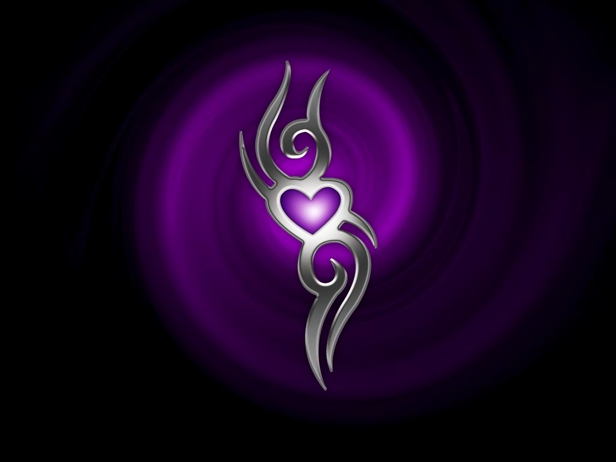 2048x1536 Artistic Heart Love Purple Silver Wallpaper Resolution: ID:859072