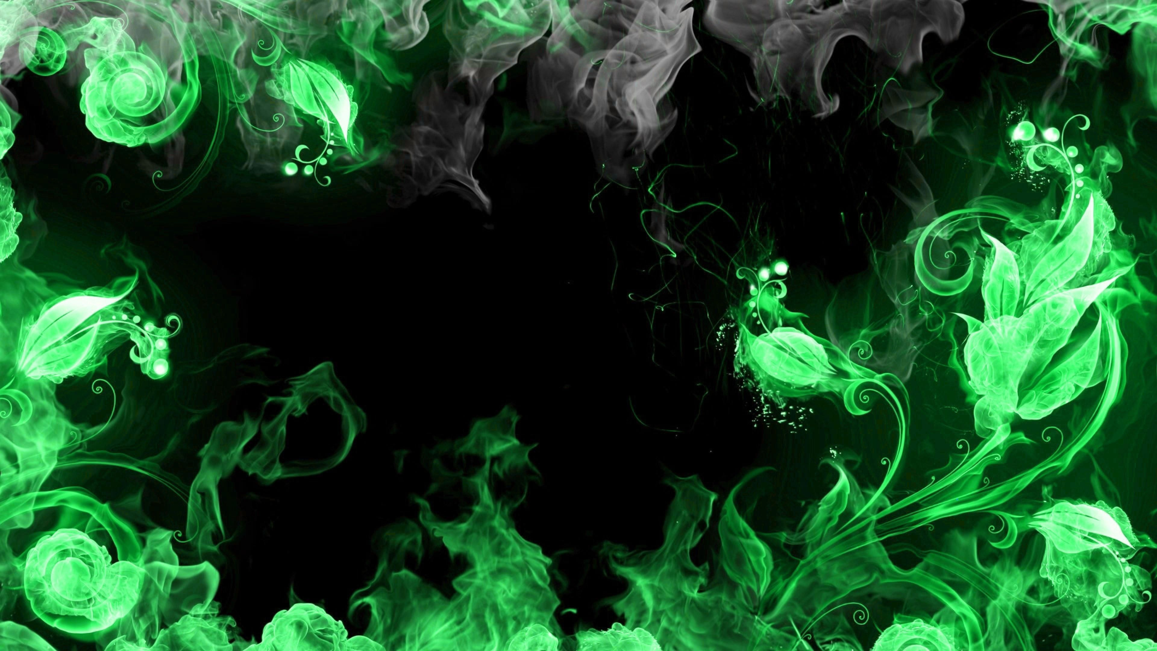 3840x2160 Dark Green Smoke Wallpapers
