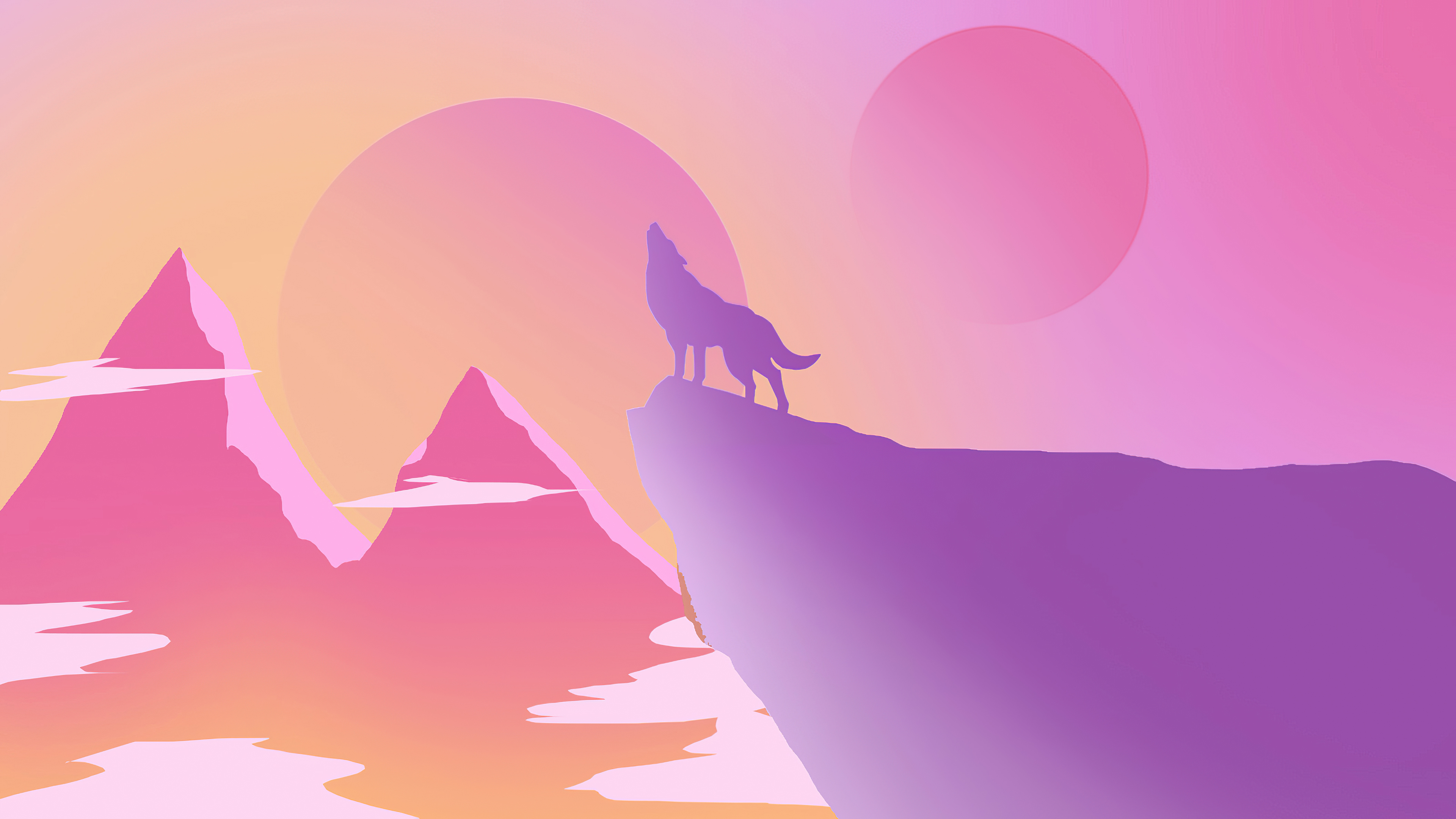 3840x2160 Lone Wolf Howling Minimal 4k, HD Artist, 4k Wallpapers, Images, Backgrounds, Photos and Pictures