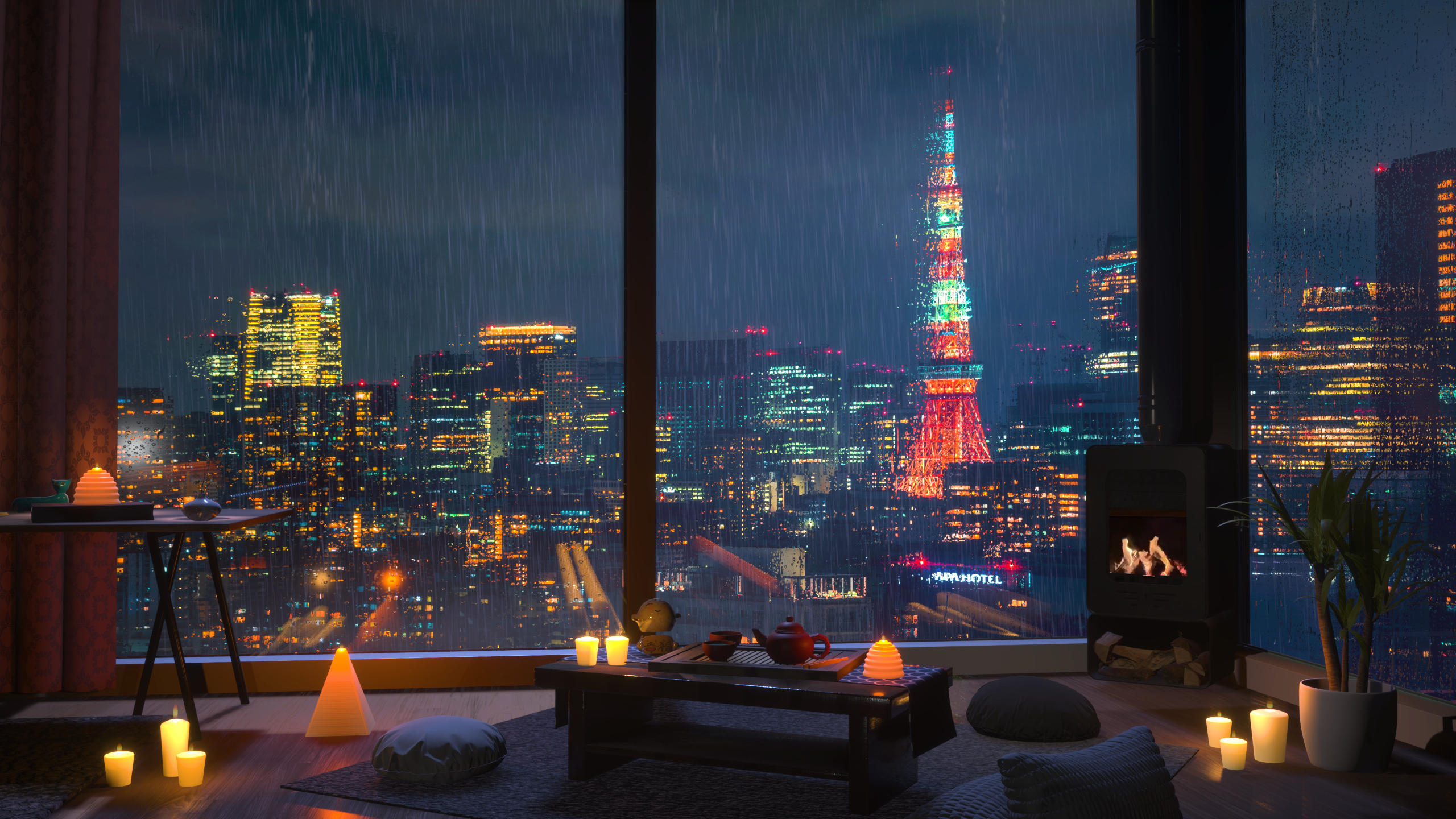 2560x1440 Cosy Tokyo Apartment () Animated version in comments : r/wallpaper