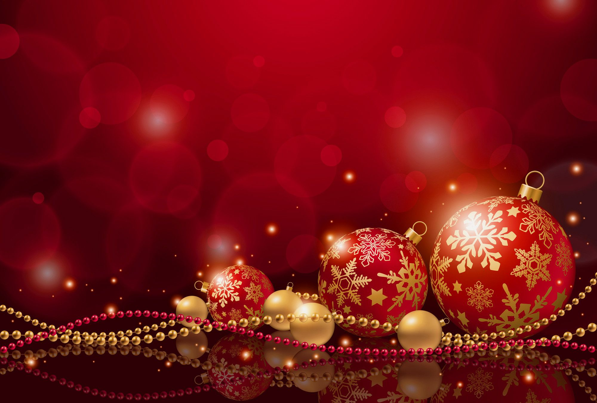 2000x1351 Red Christmas Lights Wallpapers