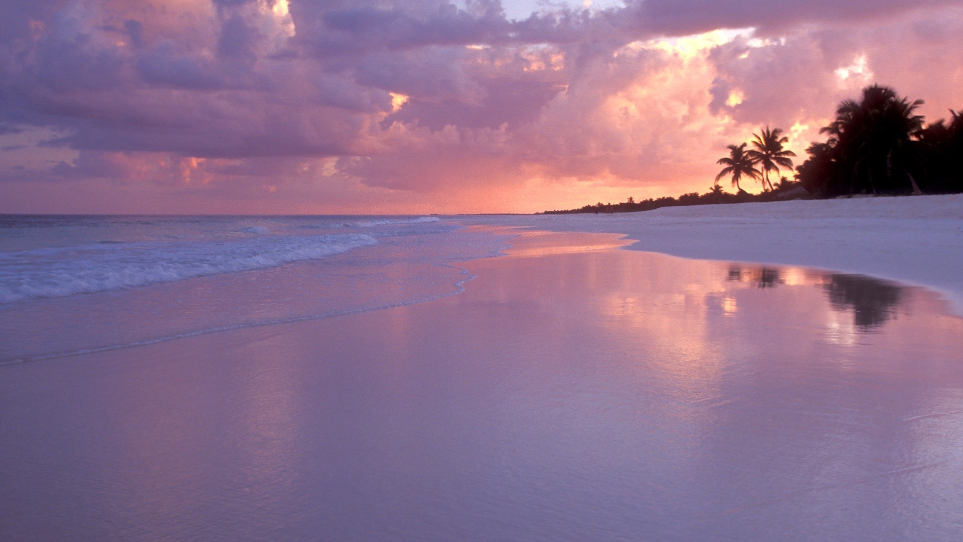 1920x1080 Sand Landscapes Ocean Sunset Sky [1920 x 1080