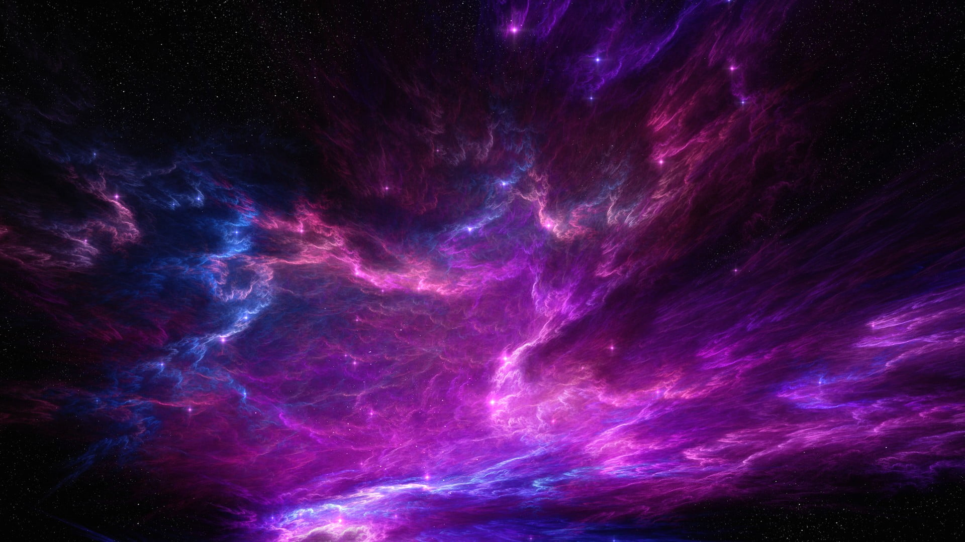 1920x1080 Purple and black galaxy and cloud 3D wallpaper, space, colorful, galaxy, purple HD wallpaper