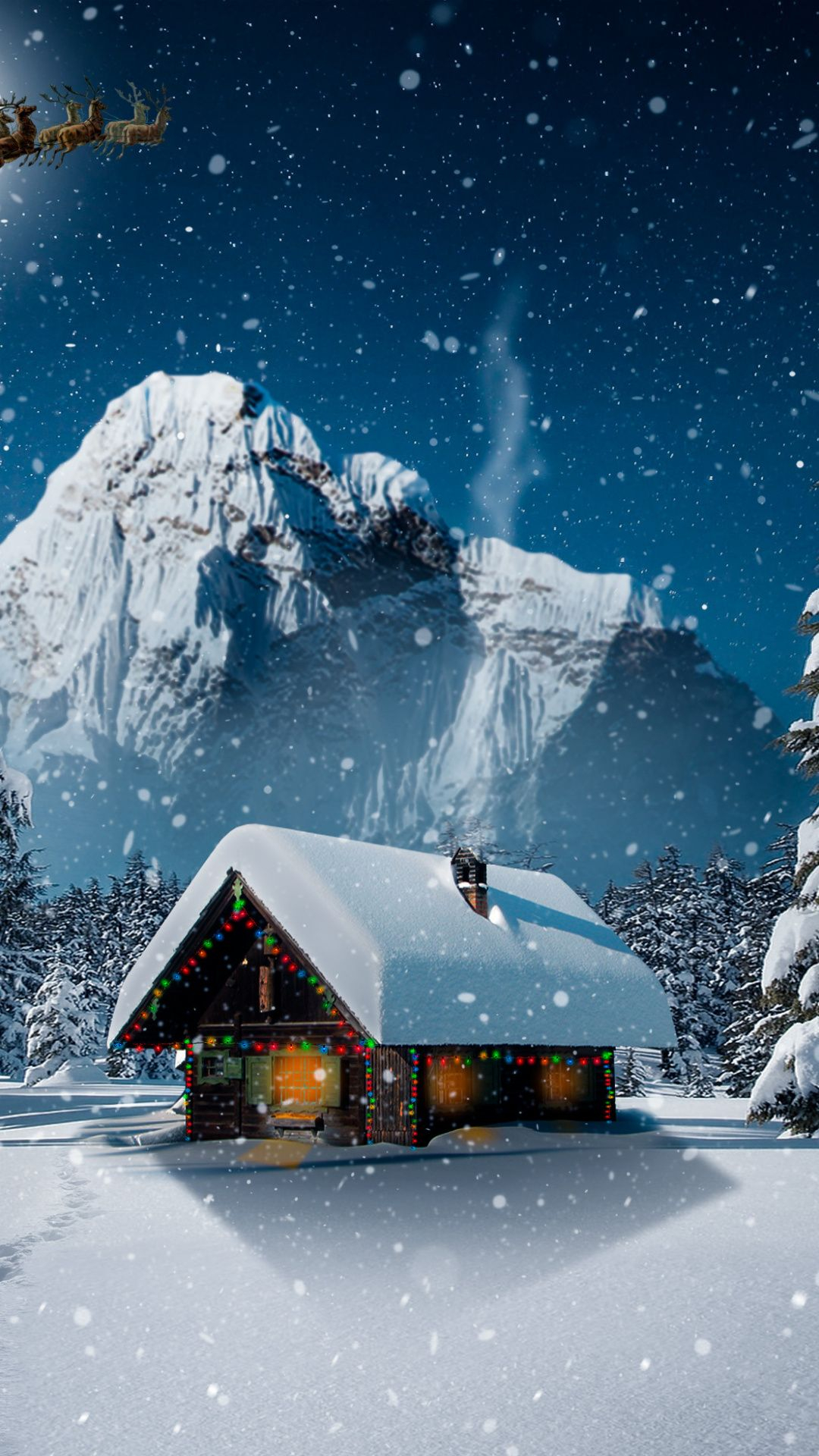 1080x1920 Snowfall, winter, hut, house, winter, Christmas, wallpaper | Wallpaper, Beautiful landscapes, Christmas wallpaper