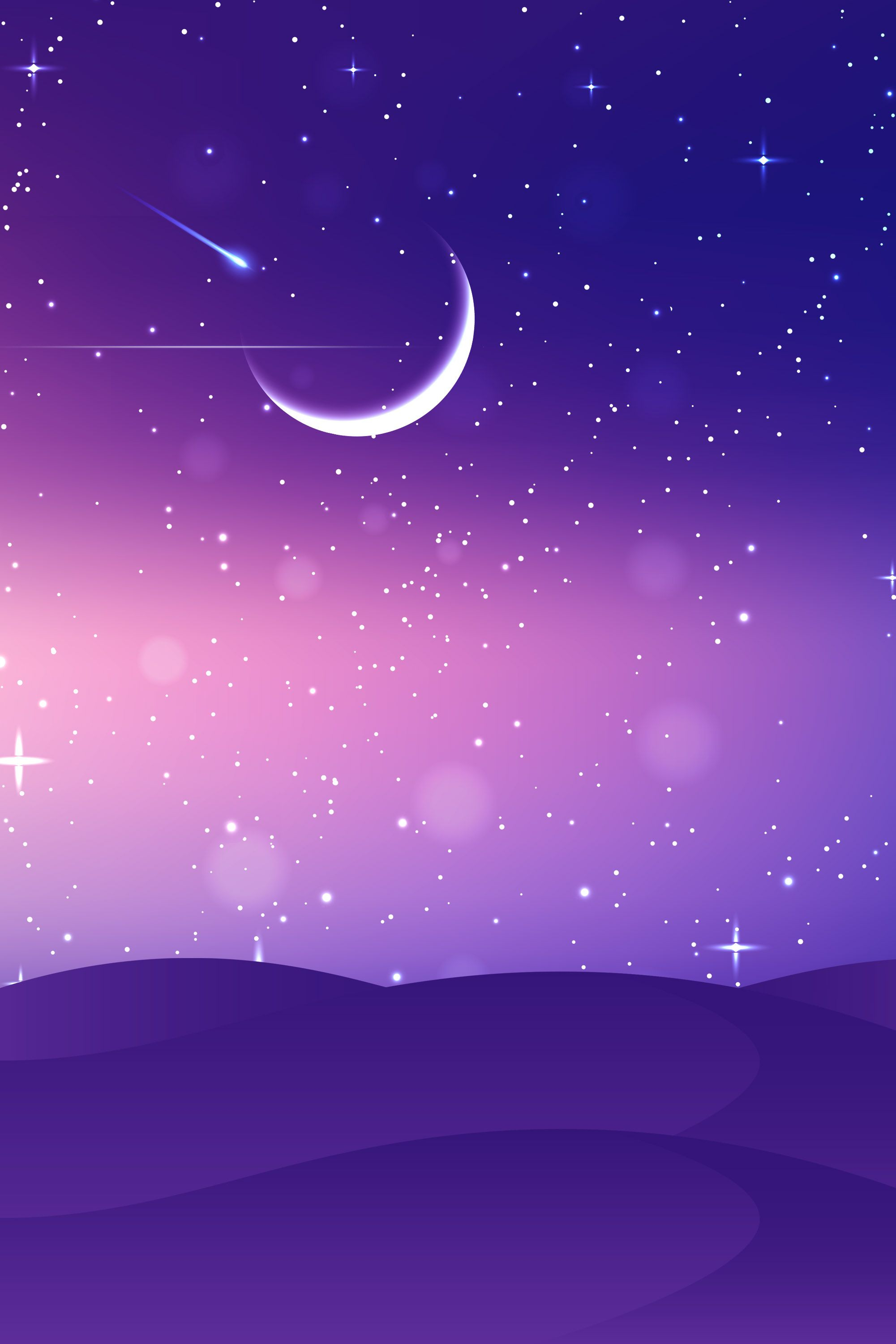 2001x3002 Purple Moon and Stars Wallpapers Top Free Purple Moon and Stars Backgrounds
