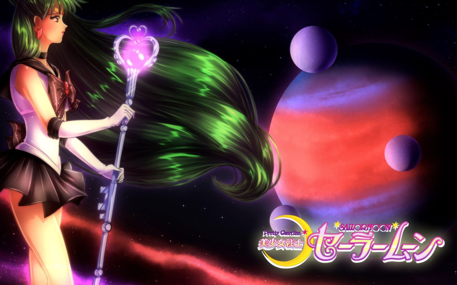 1920x1200 Sailor Moon Planets Setsuna Meiou Sailor Pluto Mage Staff Hair Anime Girls Space wallpaper | | 356377