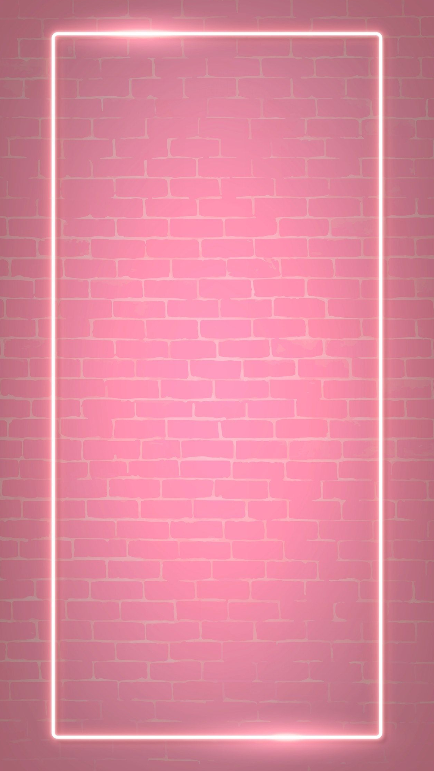 1400x2488 Rectangle pink neon frame on a pink brick wall vector | premium image by / manotang | Neon wallpaper, Pink wallpaper iphone, Pink wallpaper