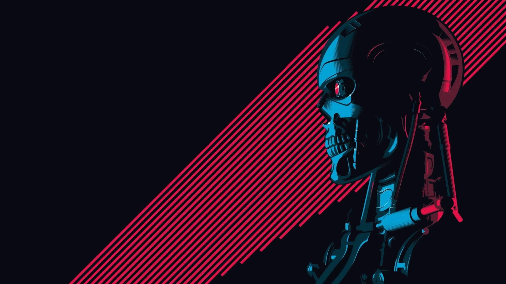 1920x1080 Terminator illustration #artwork #Terminator #cyborg #movies science fiction #skull #T-800 #1080P #wallpaper #&acirc;&#128;&brvbar; | Hd wallpaper, Terminator, Iphone wallpaper hipster