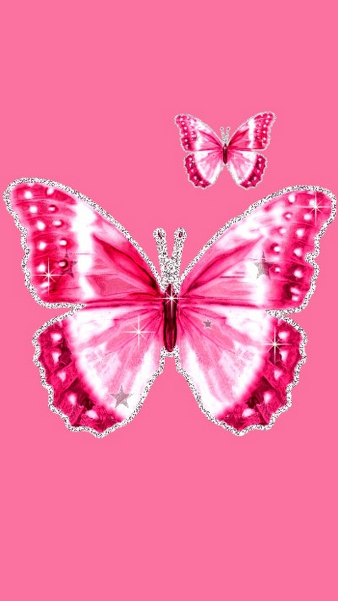 1080x1920 Pink Butterfly Wallpaper