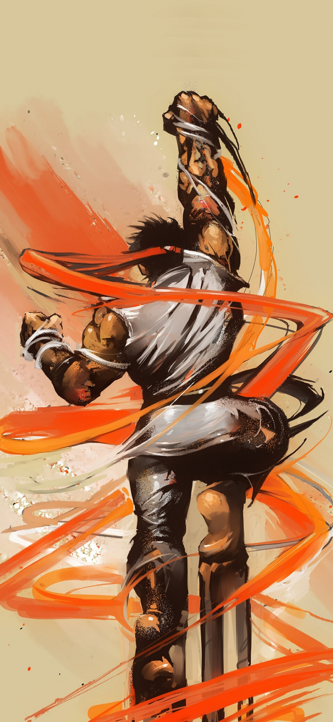 1125x2436 Download ryu, street fighter, video game, art wallpaper, iphone x, hd image, background, 25399