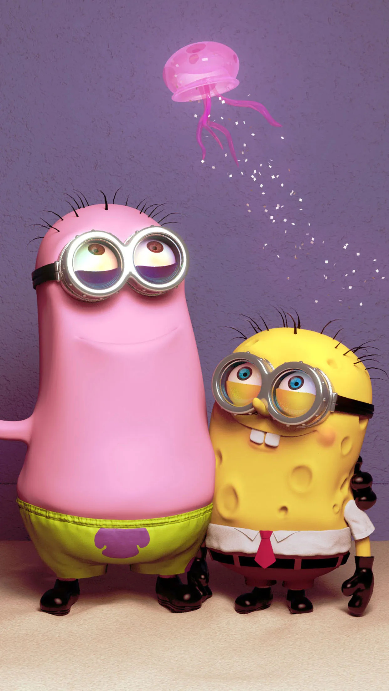 1242x2208 Despicable Me art: Sponge and Patrick Wallpaper for iPhone 11, Pro Max, X, 8, 7, 6 Free Download on 3Wallpapers
