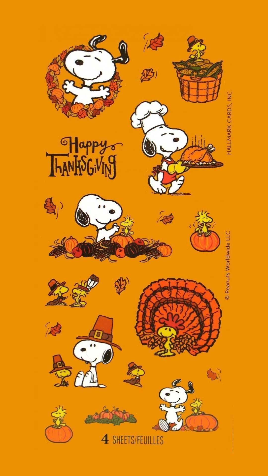 1080x1920 Snoopy Thanksgiving Wallpaper