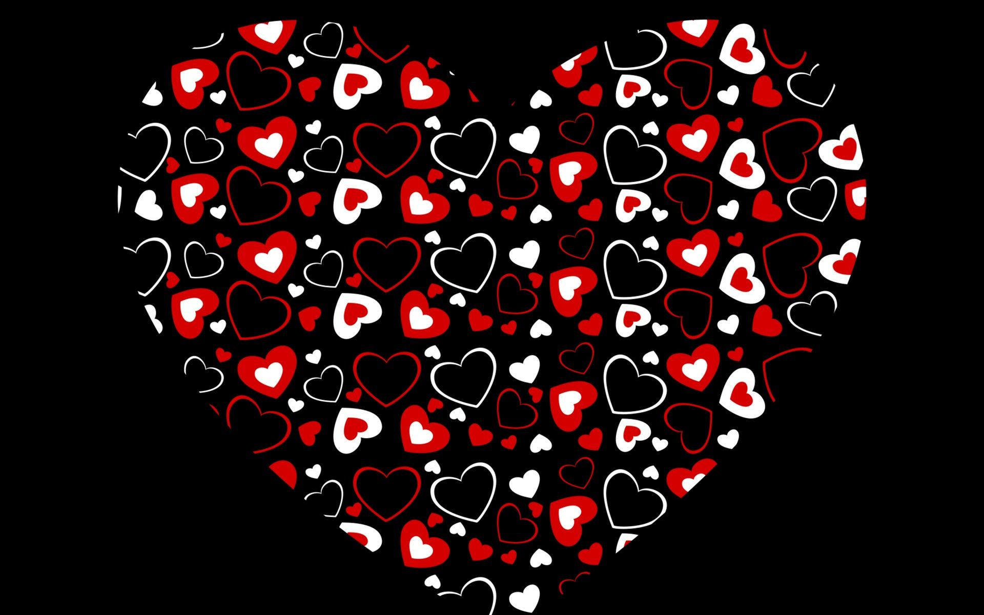 1920x1200 All Black Red Heart Wallpapers