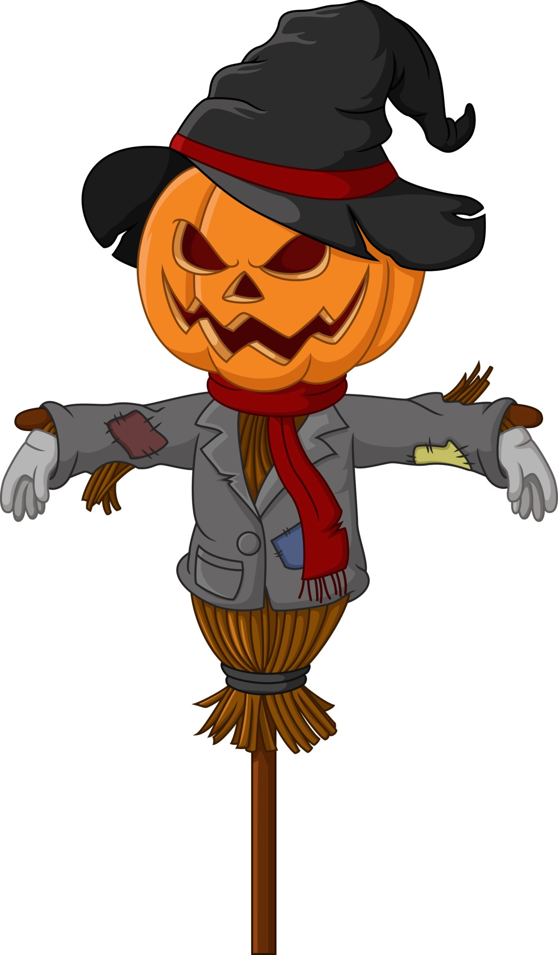 1121x1920 Cute halloween scarecrow pumpkin cartoon 5112876 Vector Art