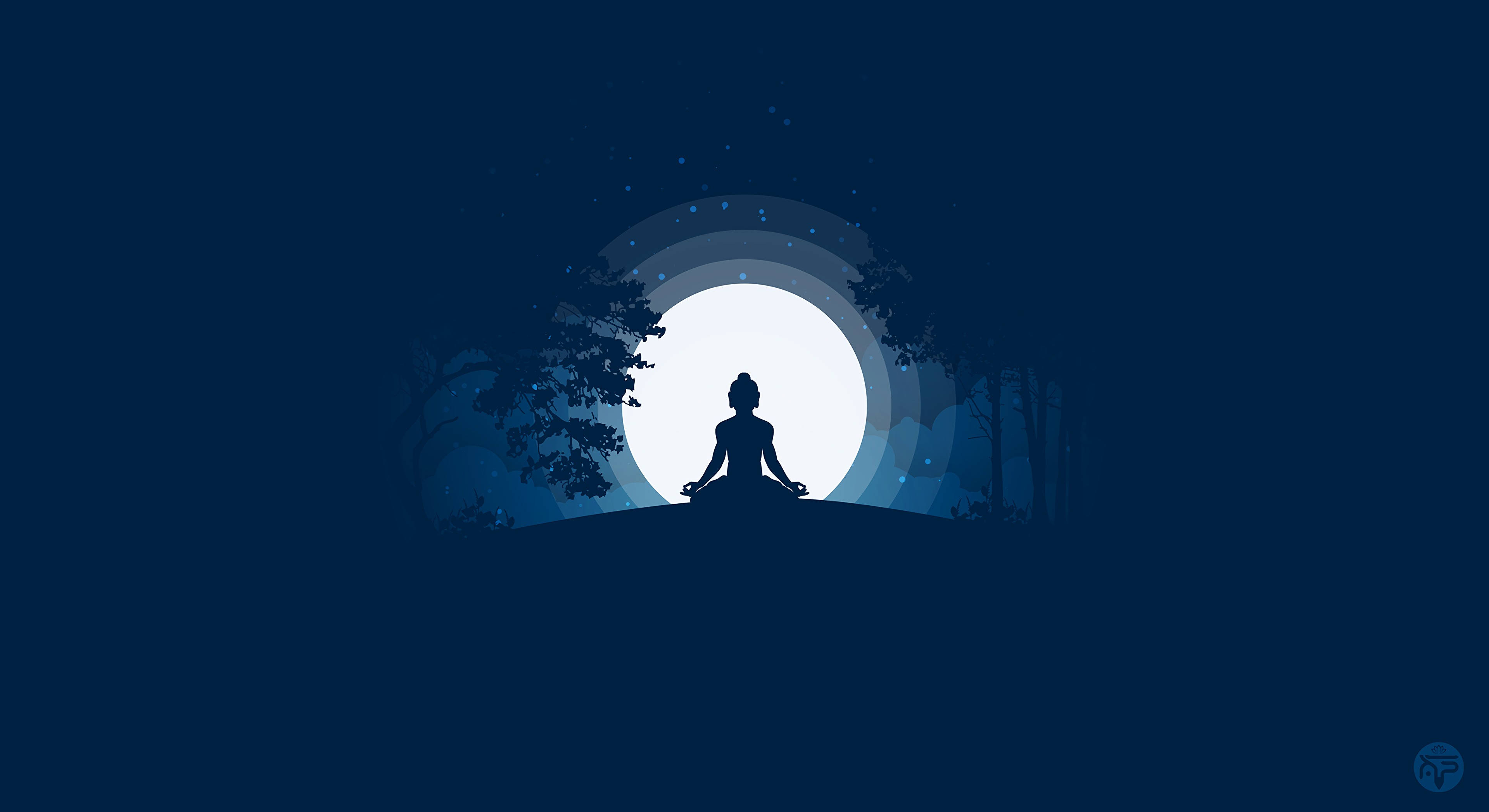 3840x2094 Download Minimalist Meditating Buddha Wallpaper