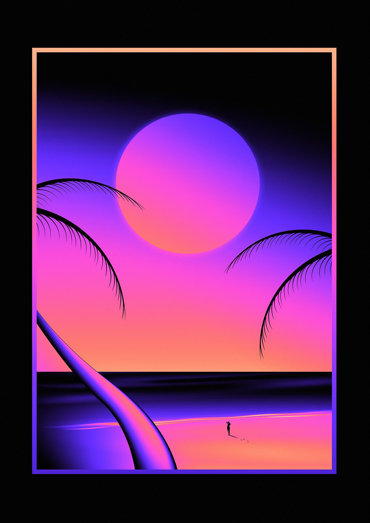 1400x1980 80s Synthwave Retro iPhone Wallpapers