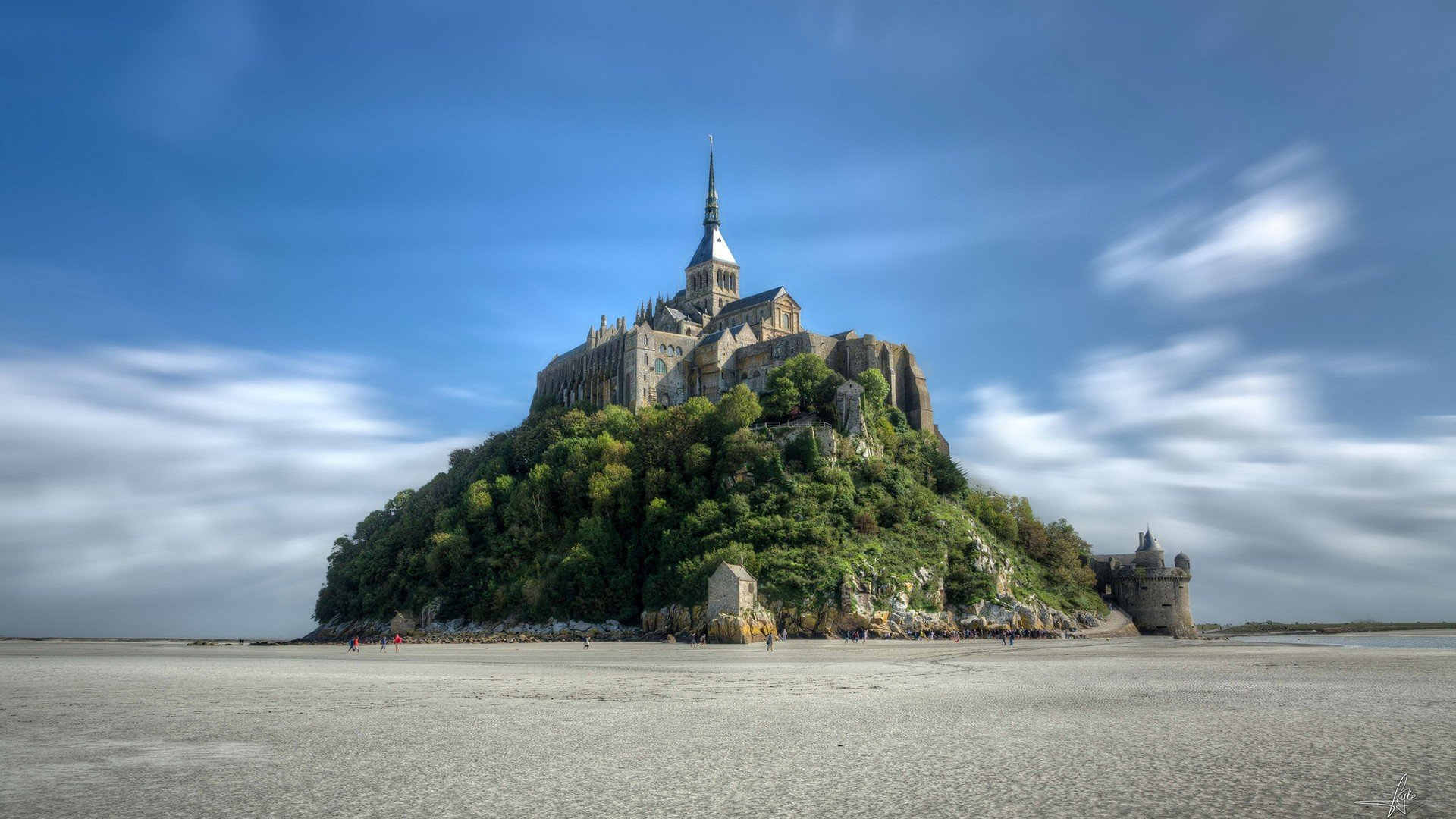 1920x1080 clouds, Landscapes, Normandy, France, Mont, Saint michel, Monastery Wallpapers HD / Desktop and Mobile Backgrounds