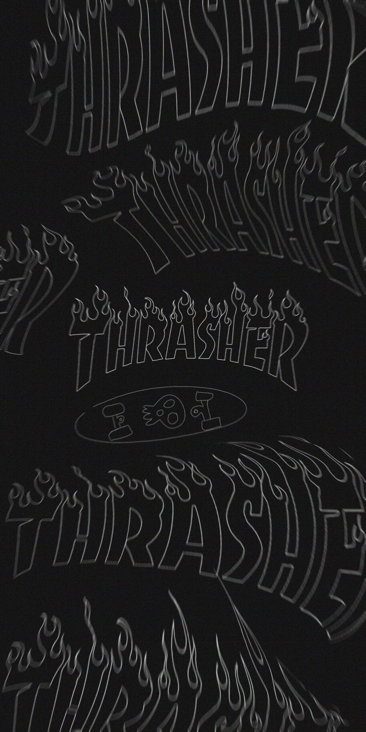 1280x2560 Thrasher Flame Logo Wavy Dark Wallpapers | Thrasher, Dark wallpaper, Dark wallpaper iphone