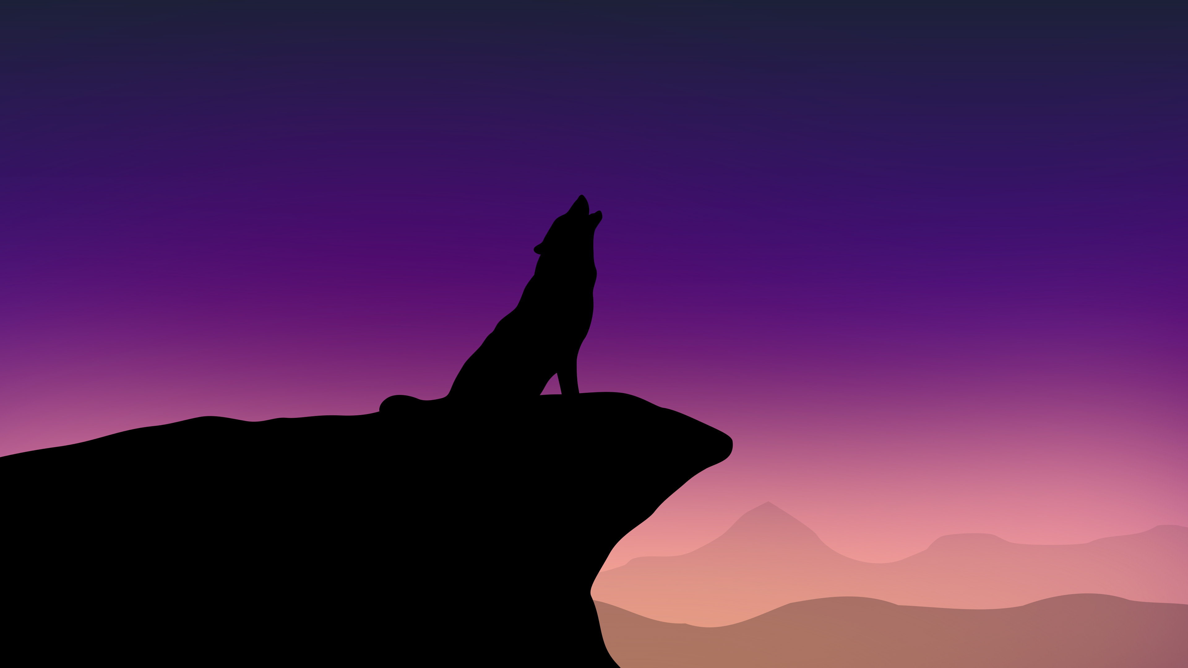 3840x2160 320x240 Howling Wolf Minimalism 4k Apple Iphone,iPod Touch,Galaxy Ace HD 4k Wallpapers, Images, Backgrounds, Photos and Pictures