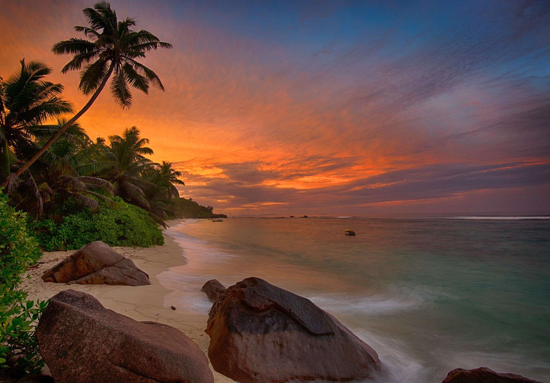 1920x1338 Wallpaper | Beautiful pictures | photo | picture | Seychelles, sunset, the sky, palm trees, beauty