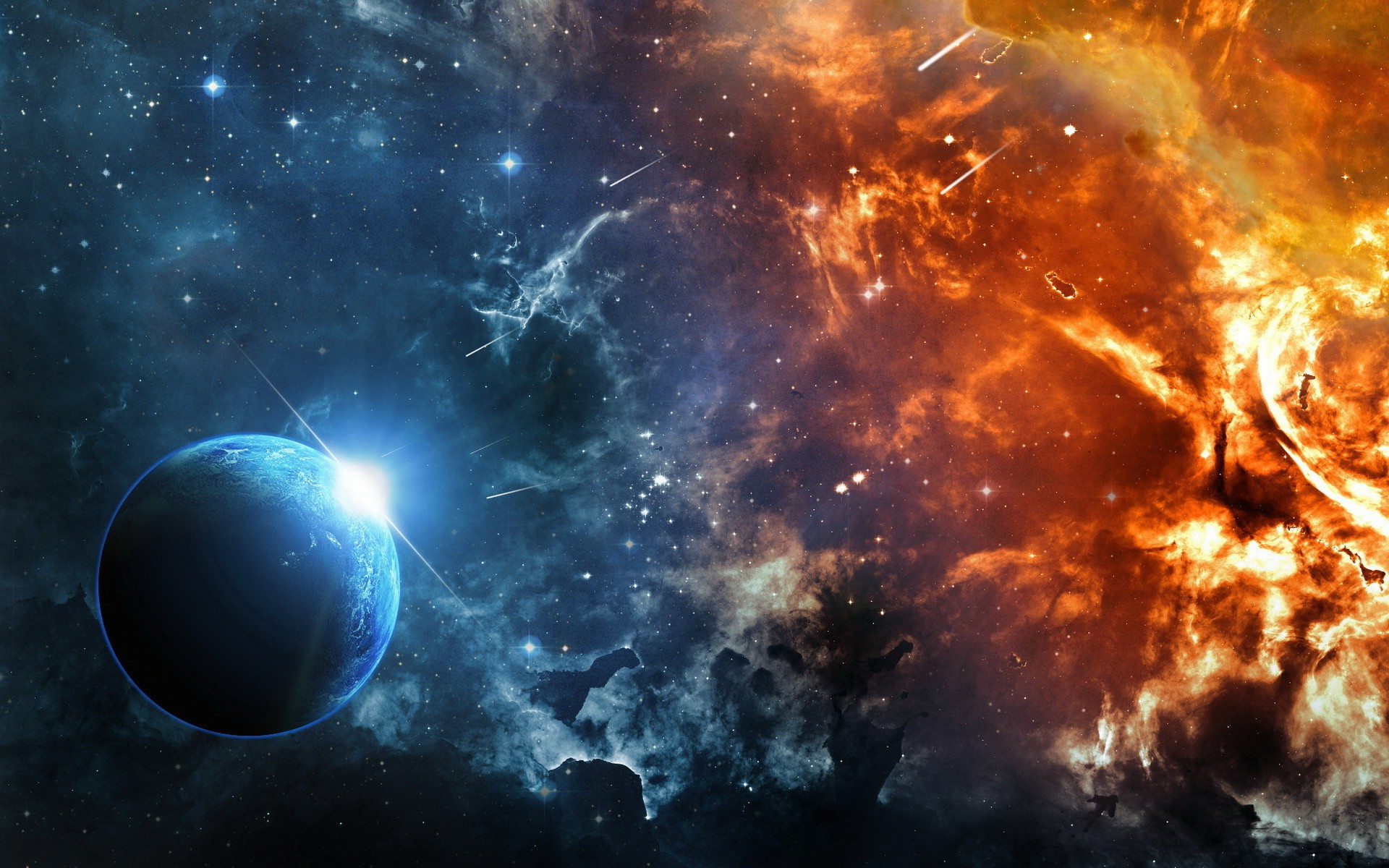1920x1200 space, Fire, Ice, Planet, Supernova Wallpapers HD / Desktop and Mobile Backgrounds