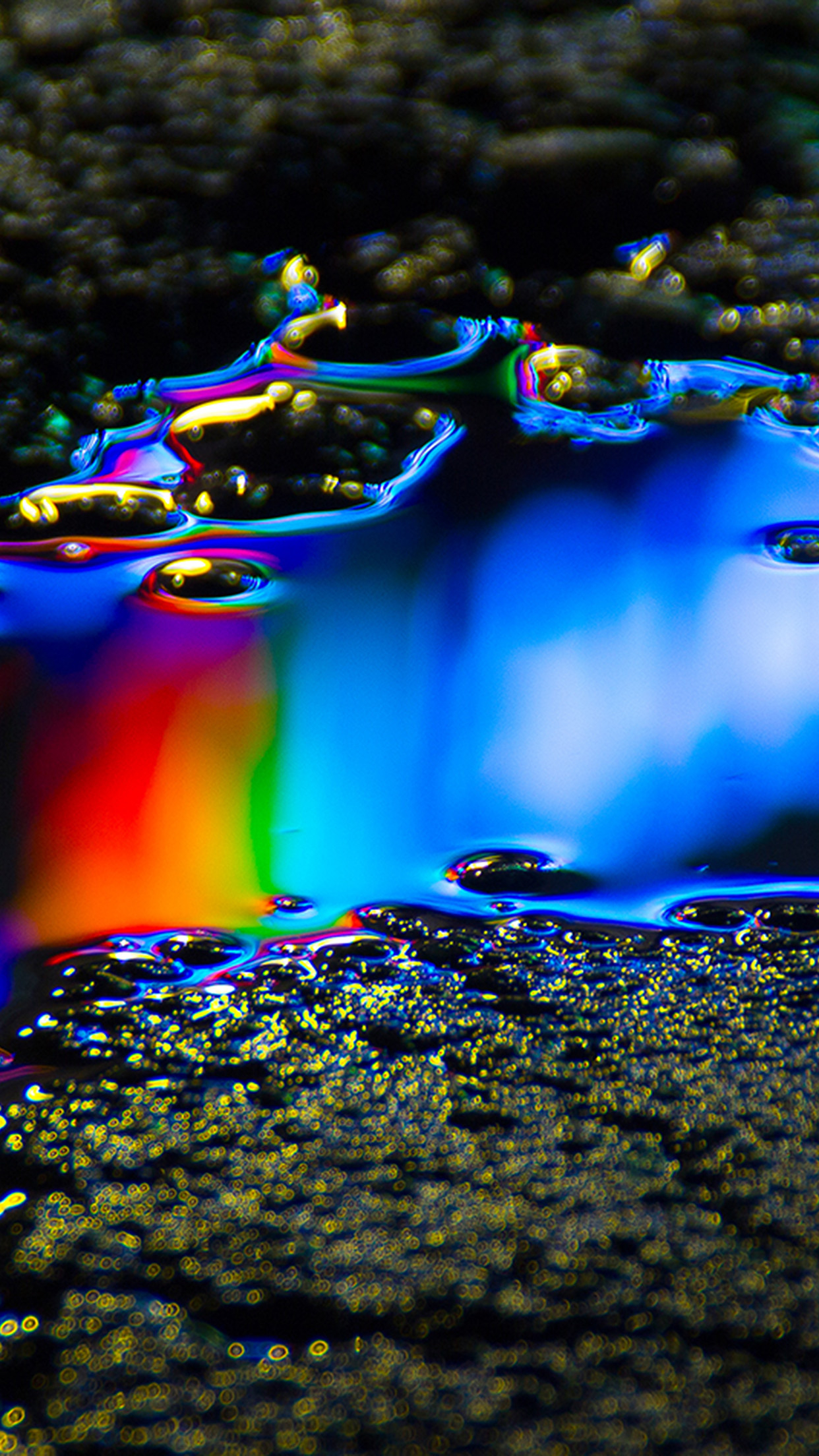 1242x2208 | iPhone X wallpaper | wb22-oil-dark-floor-rainbow-colorblue-pattern-background