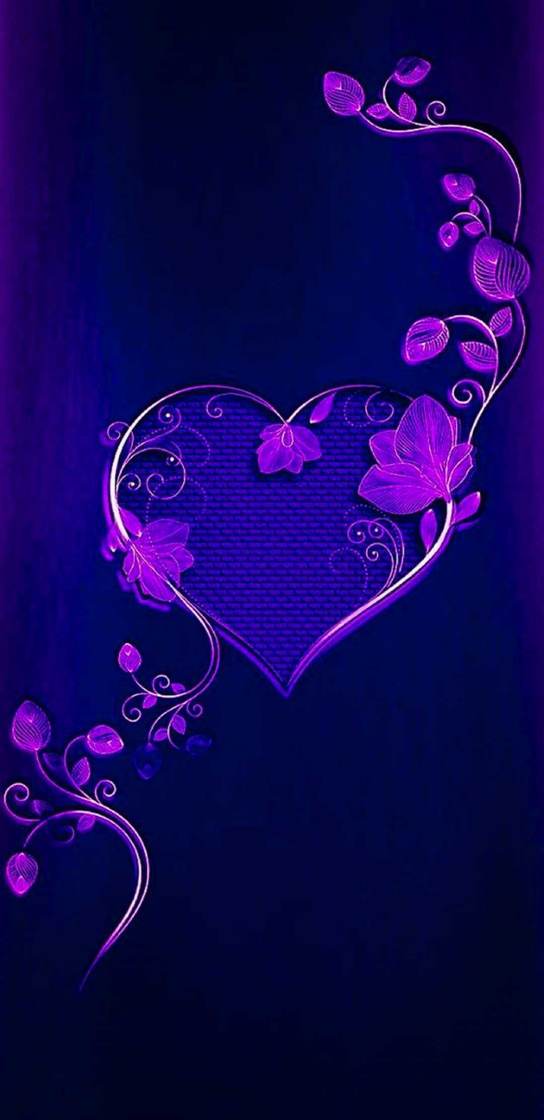 1080x2220 Purple Heart Wallpaper