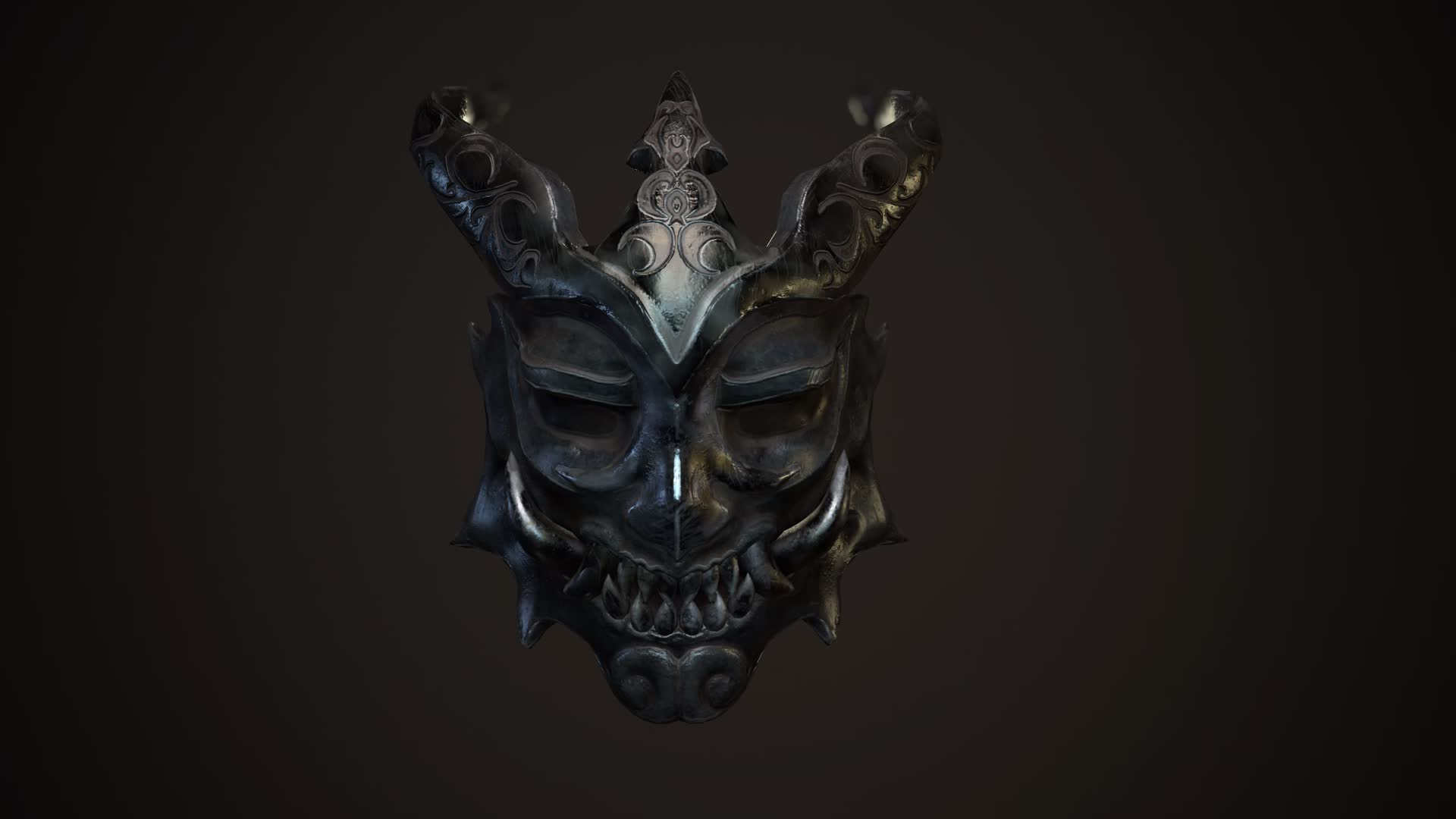1920x1080 ArtStation Skull Oni Mask