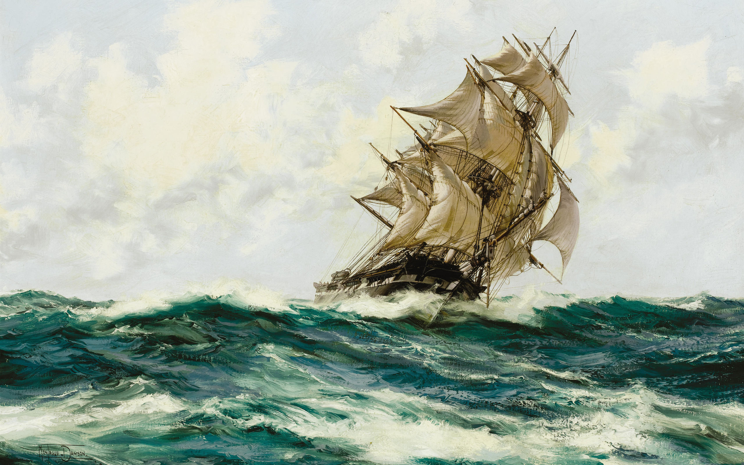 2560x1600 Artistic Sailing Ship HD Wallpaper